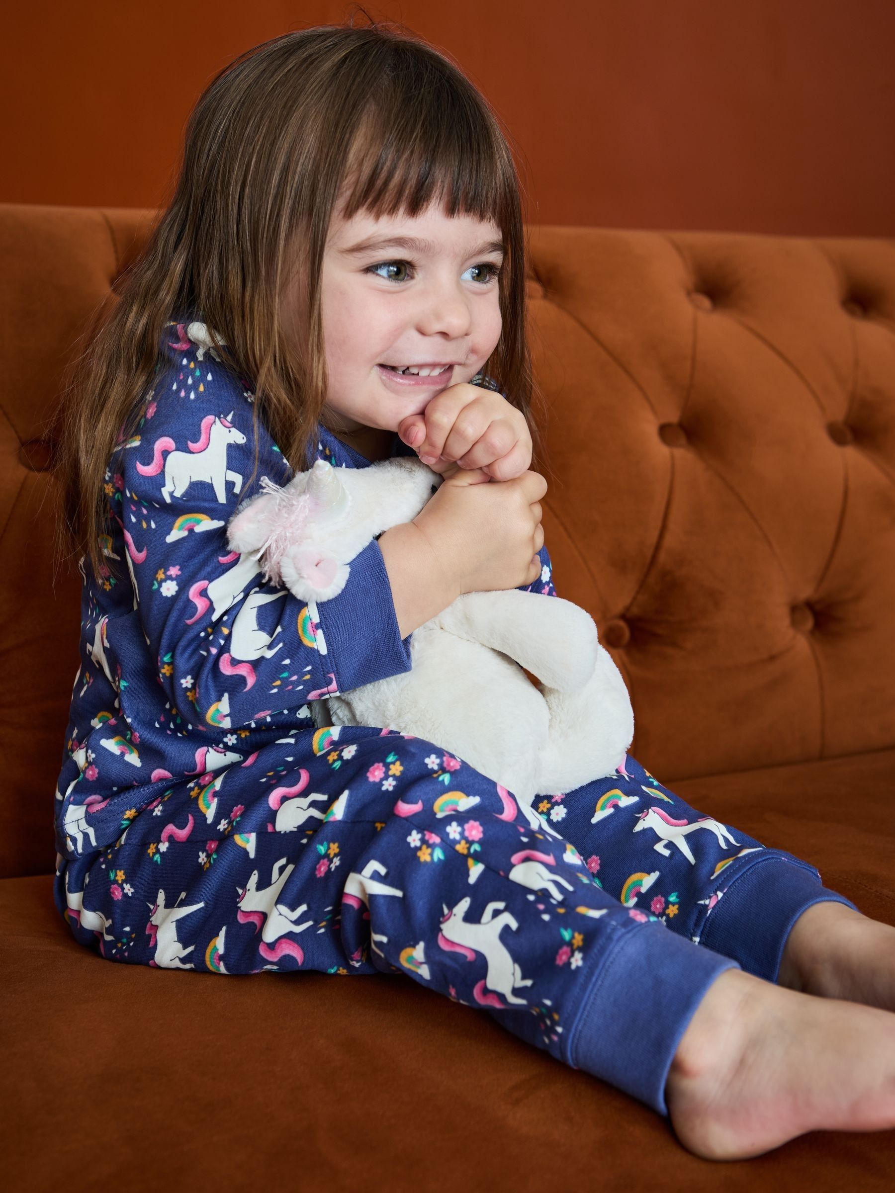 Purple Unicorn Print Glow In The Dark Jersey Pyjamas - Image 9 of 10