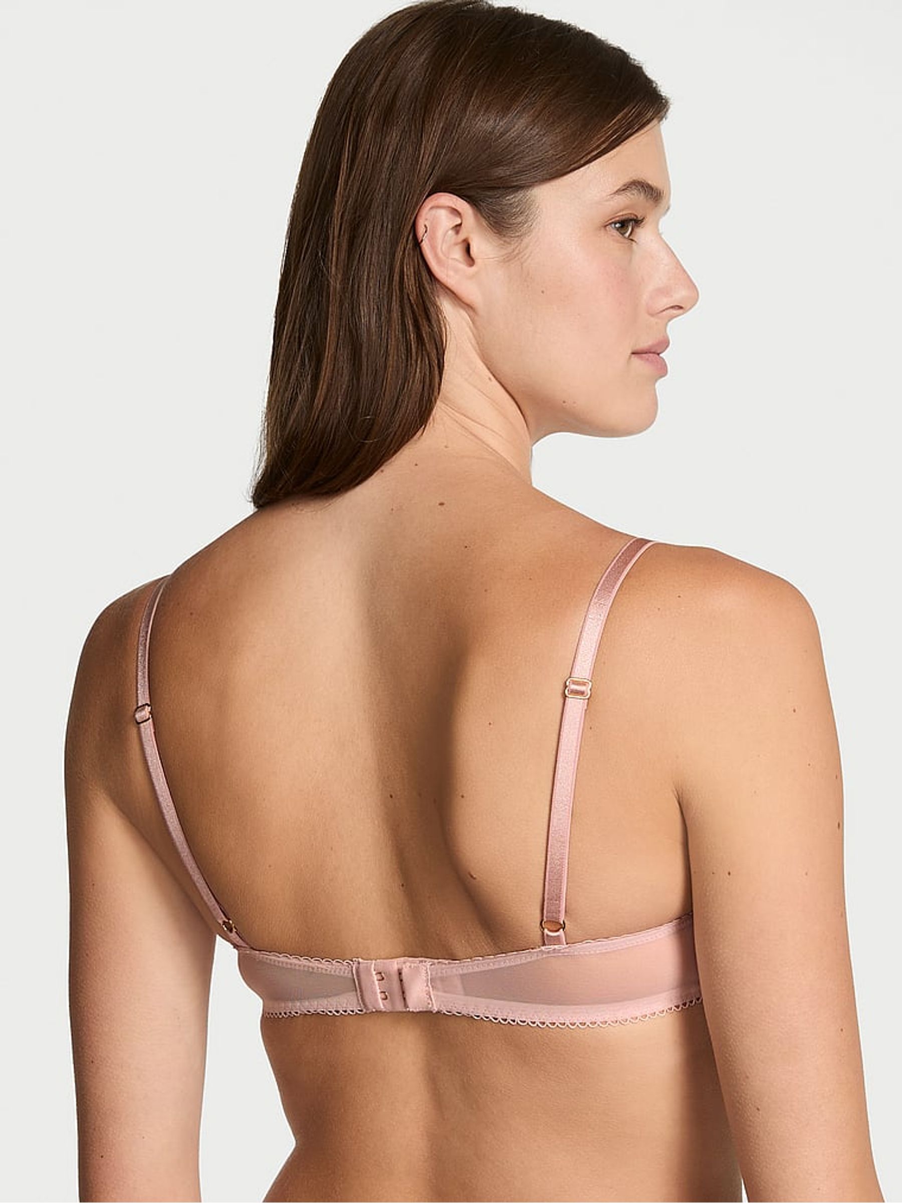 Pink Unlined Balcony Wisteria Embroidery Bra - Image 2 of 2