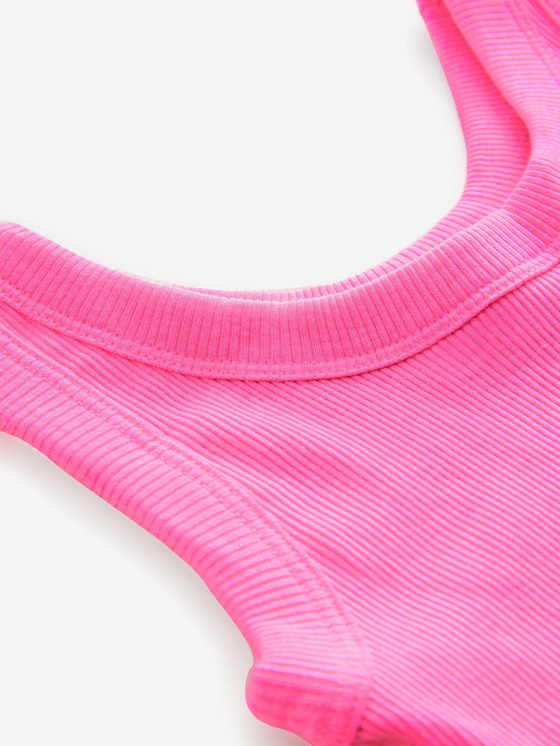 Pink Cotton Ribbed Sleeveless Vest Top (4-13yrs) - Image 3 of 4
