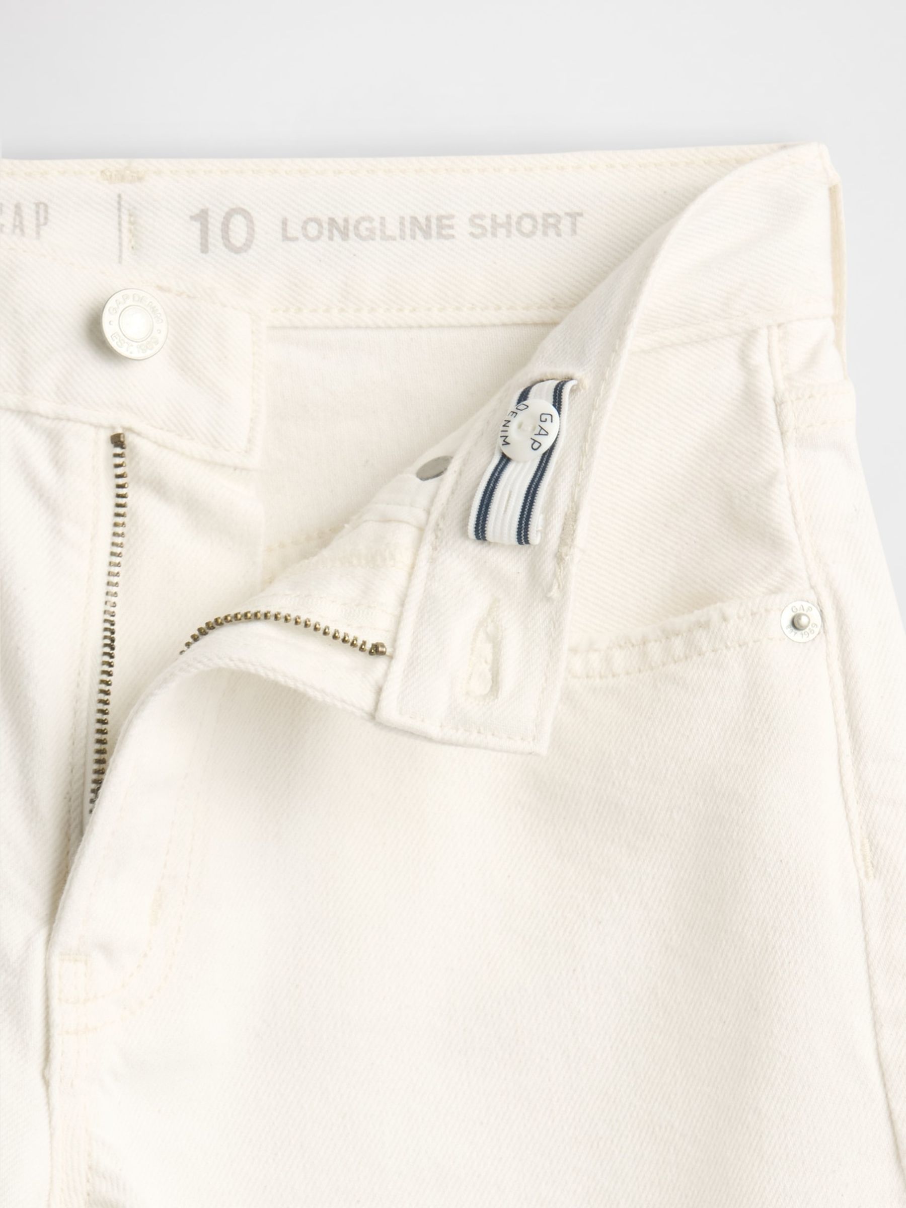 White Mid Waist Longline Denim Shorts (4-13yrs) - Image 5 of 5