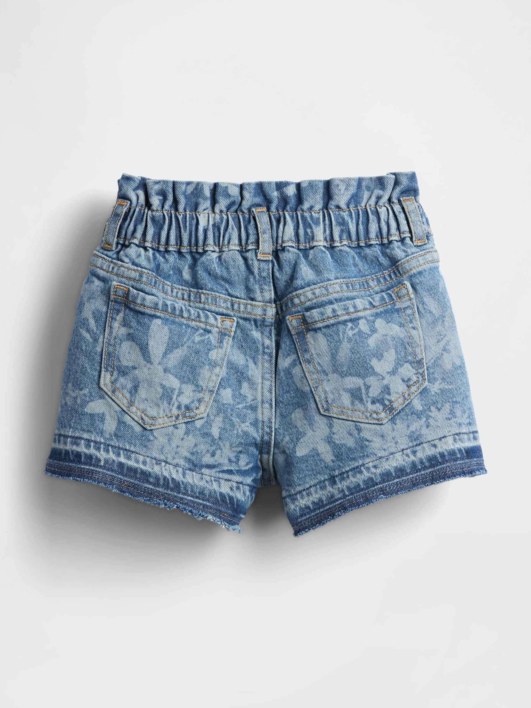 Blue Floral Denim Ruffle Stride Shorts (6mths-5yrs) - Image 3 of 3