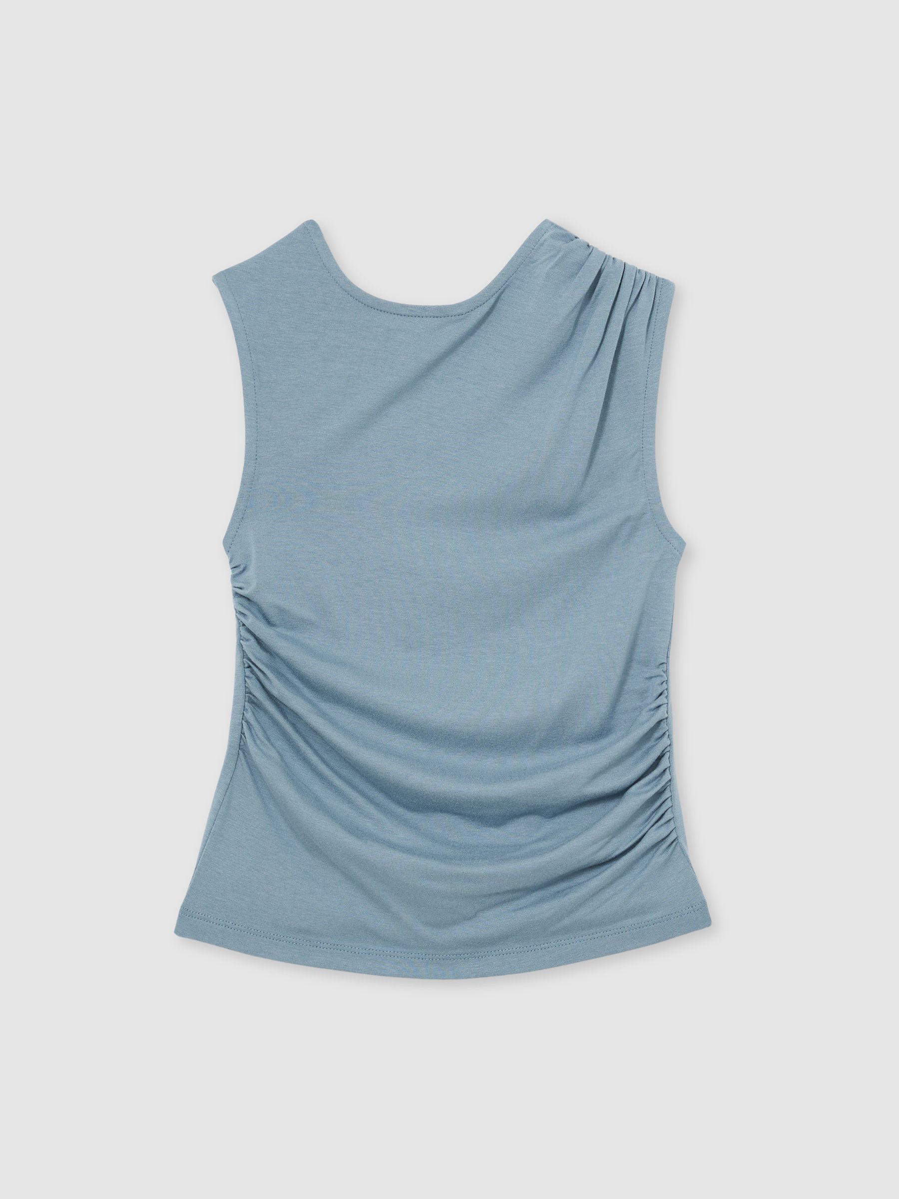 3-9 yrs Ruched Jersey Vest in Blue - Image 2 of 4