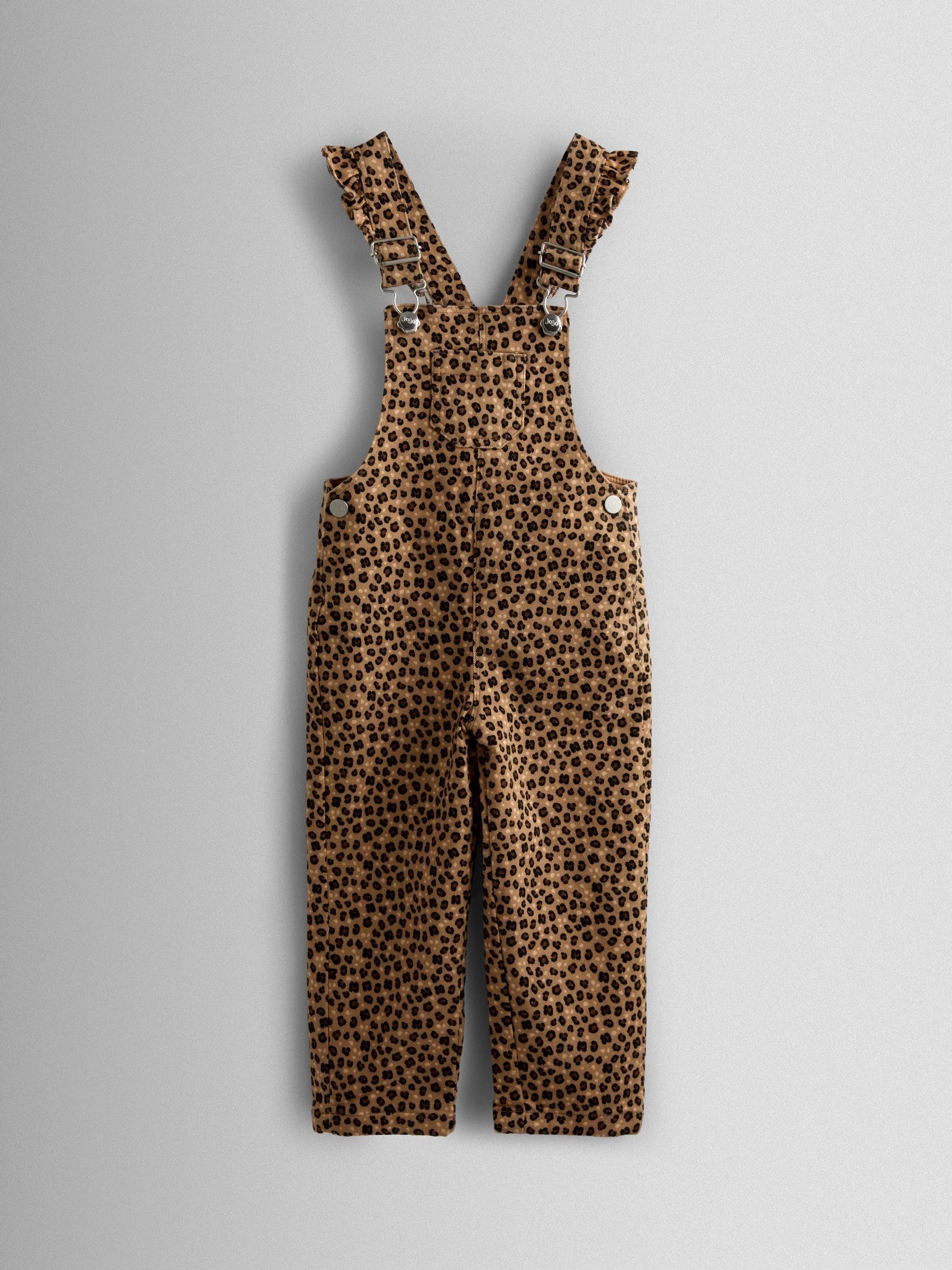 Natural Leopard Print Dungaree & T-Shirt Set - Image 4 of 8
