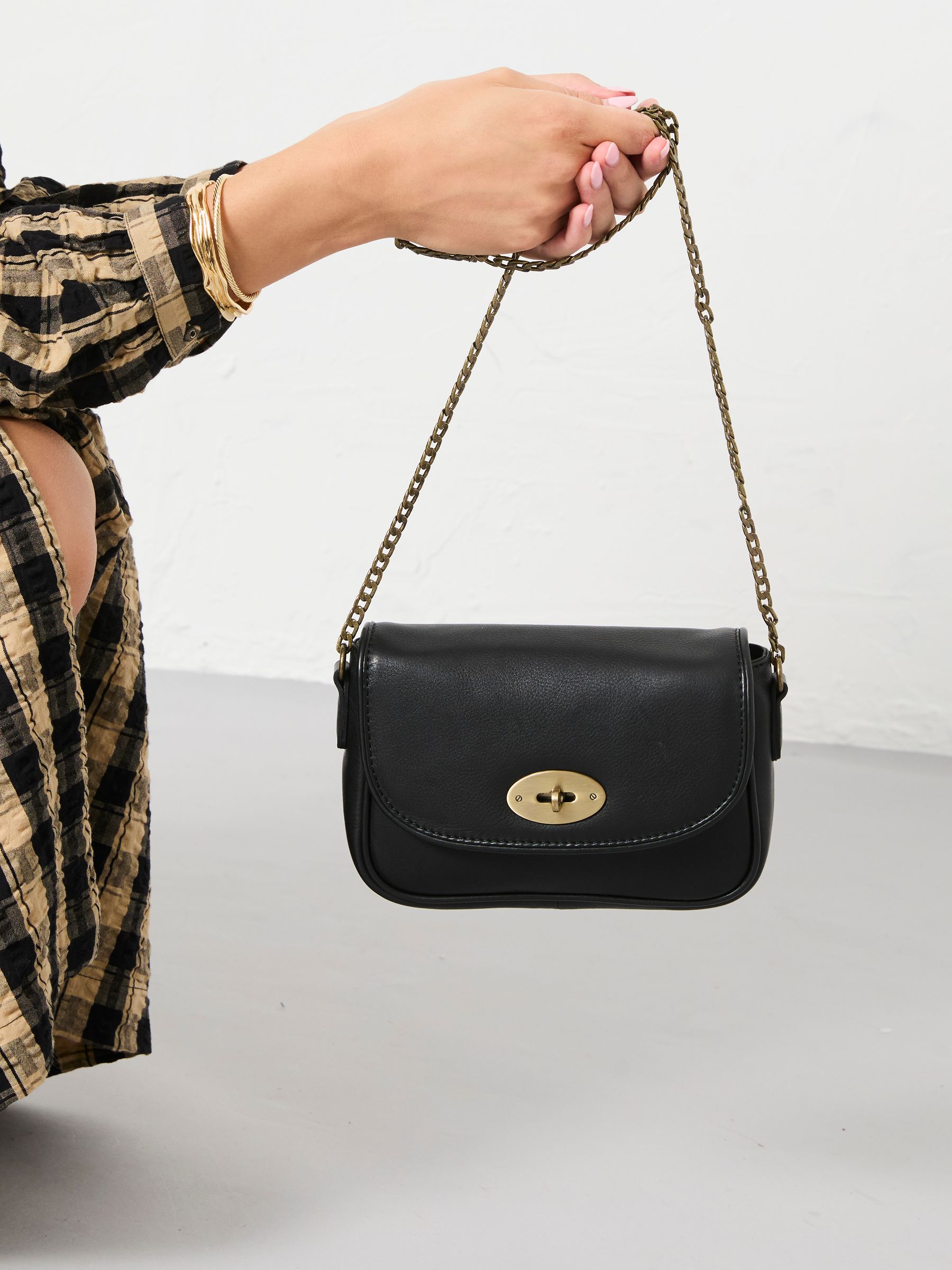 Lottie Black Lock Crossbody Bag - Image 4 of 7