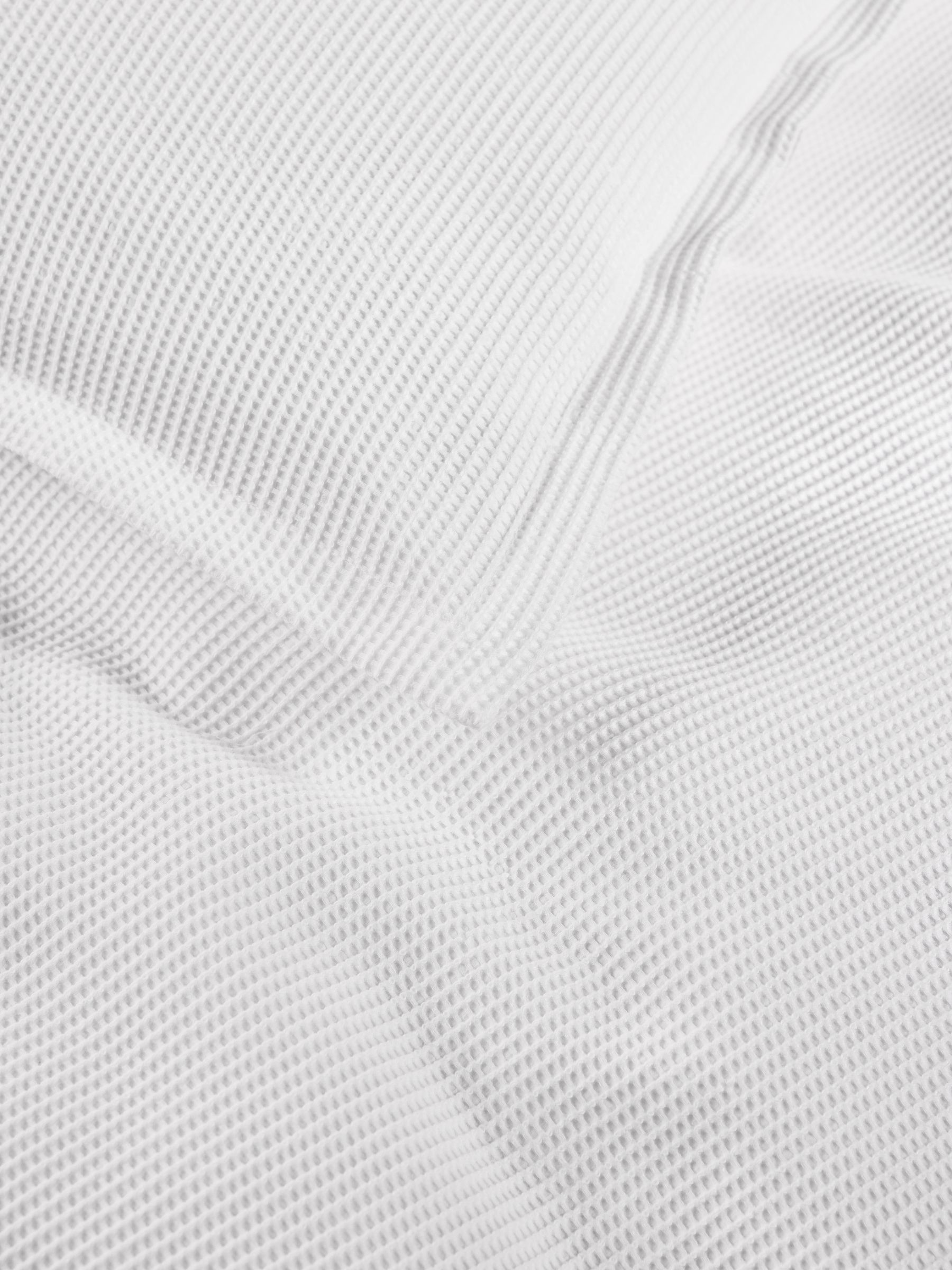 Waffle 100% Cotton Duvet Cover and Pillowcase Set in White - Image 4 of 5