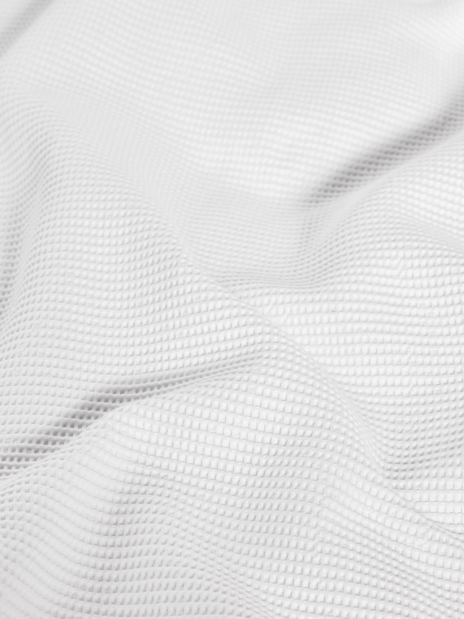Waffle 100% Cotton Duvet Cover and Pillowcase Set in White - Image 5 of 5