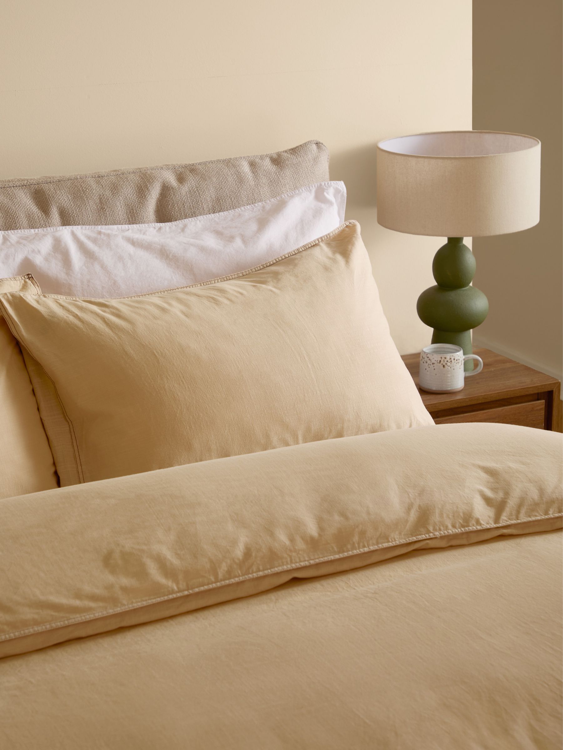 Textured Duvet Cover and Pillowcase Set in Natural Sand - Image 4 of 6