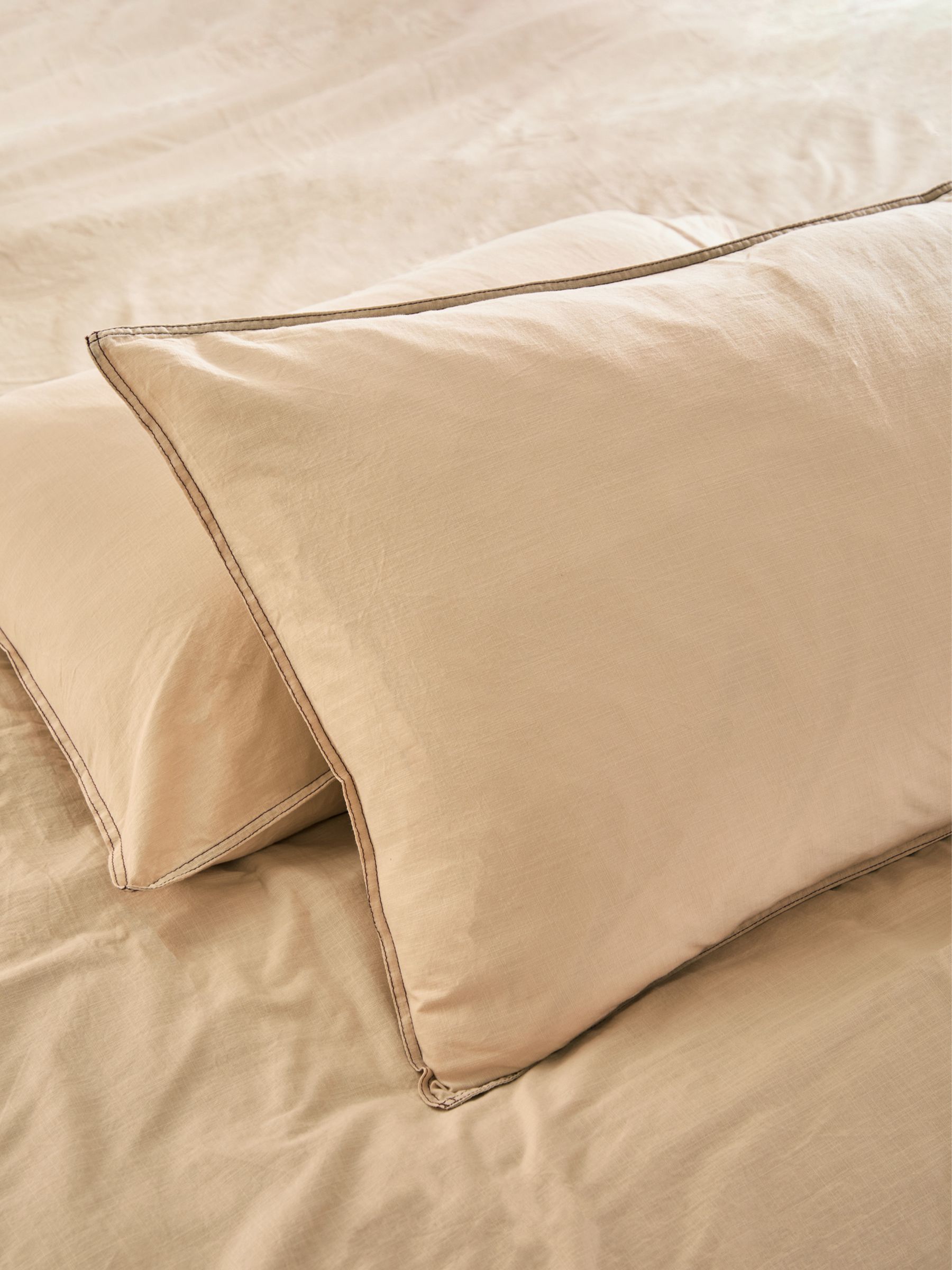 Textured Duvet Cover and Pillowcase Set in Natural Sand - Image 5 of 6