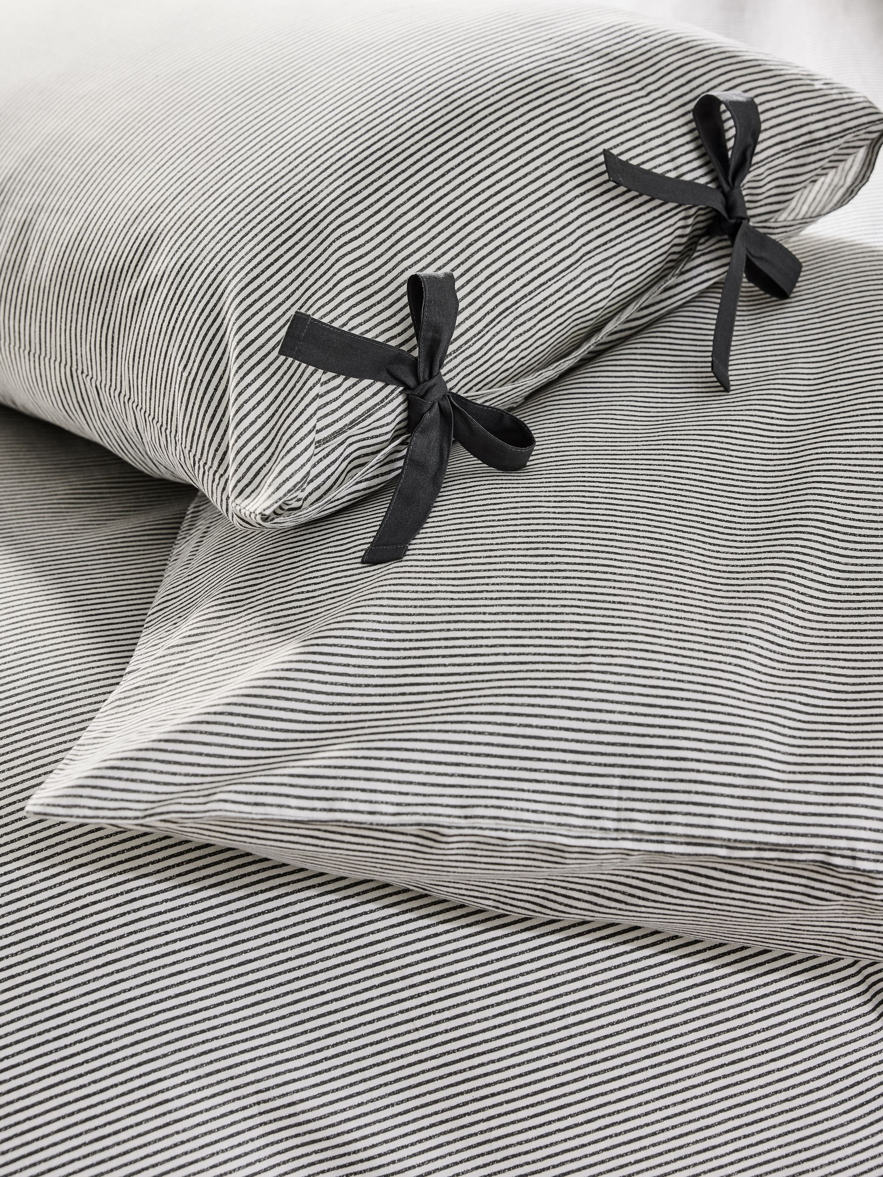 Ansel Stripe 100% Cotton Duvet Cover and Pillowcase Set in Grey - Image 2 of 5 Ansel Stripe 100% Cotton Duvet Cover and Pillowcase Set in Grey - Image 2 of 5