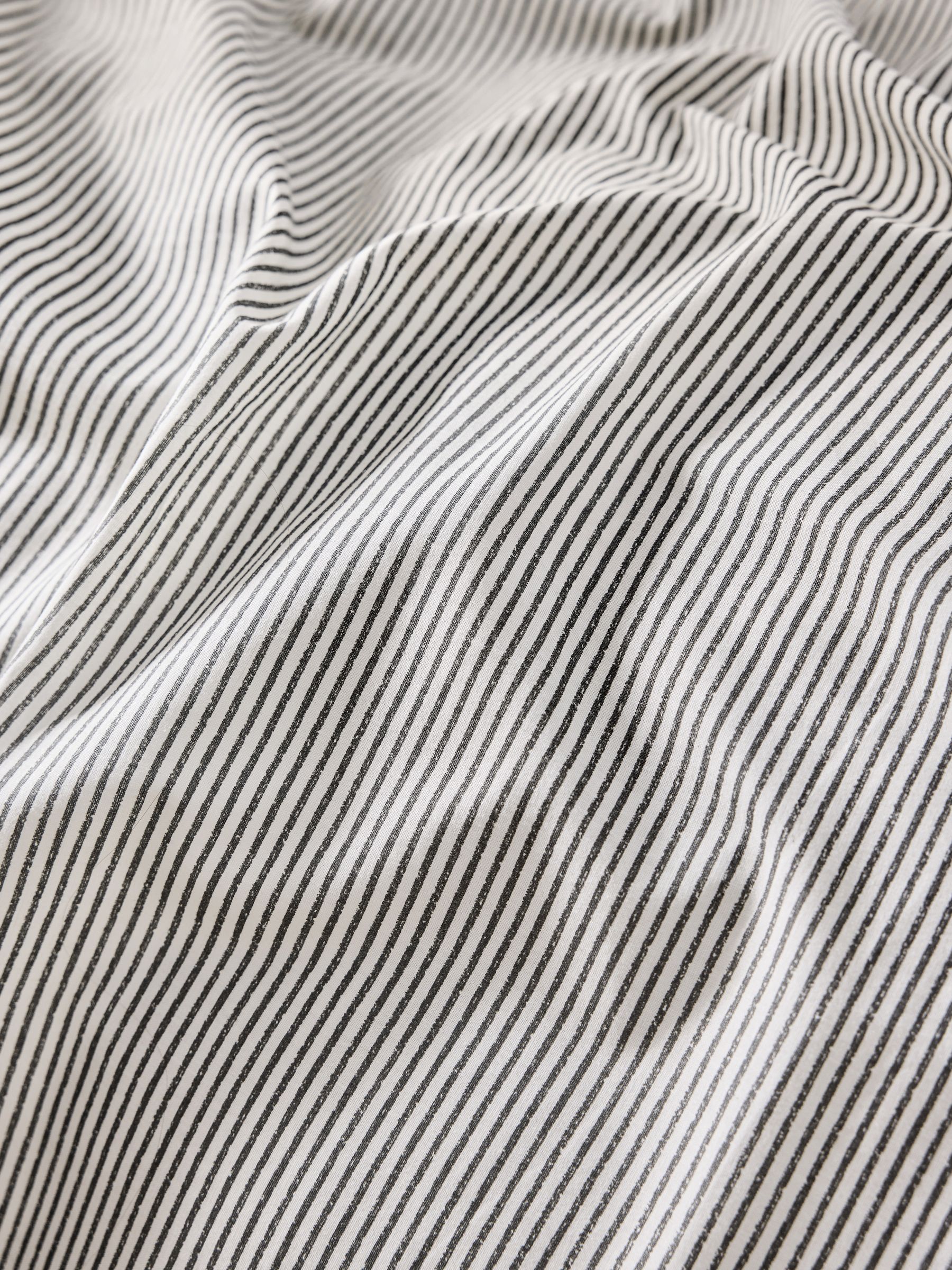 Ansel Stripe 100% Cotton Duvet Cover and Pillowcase Set in Grey - Image 4 of 5