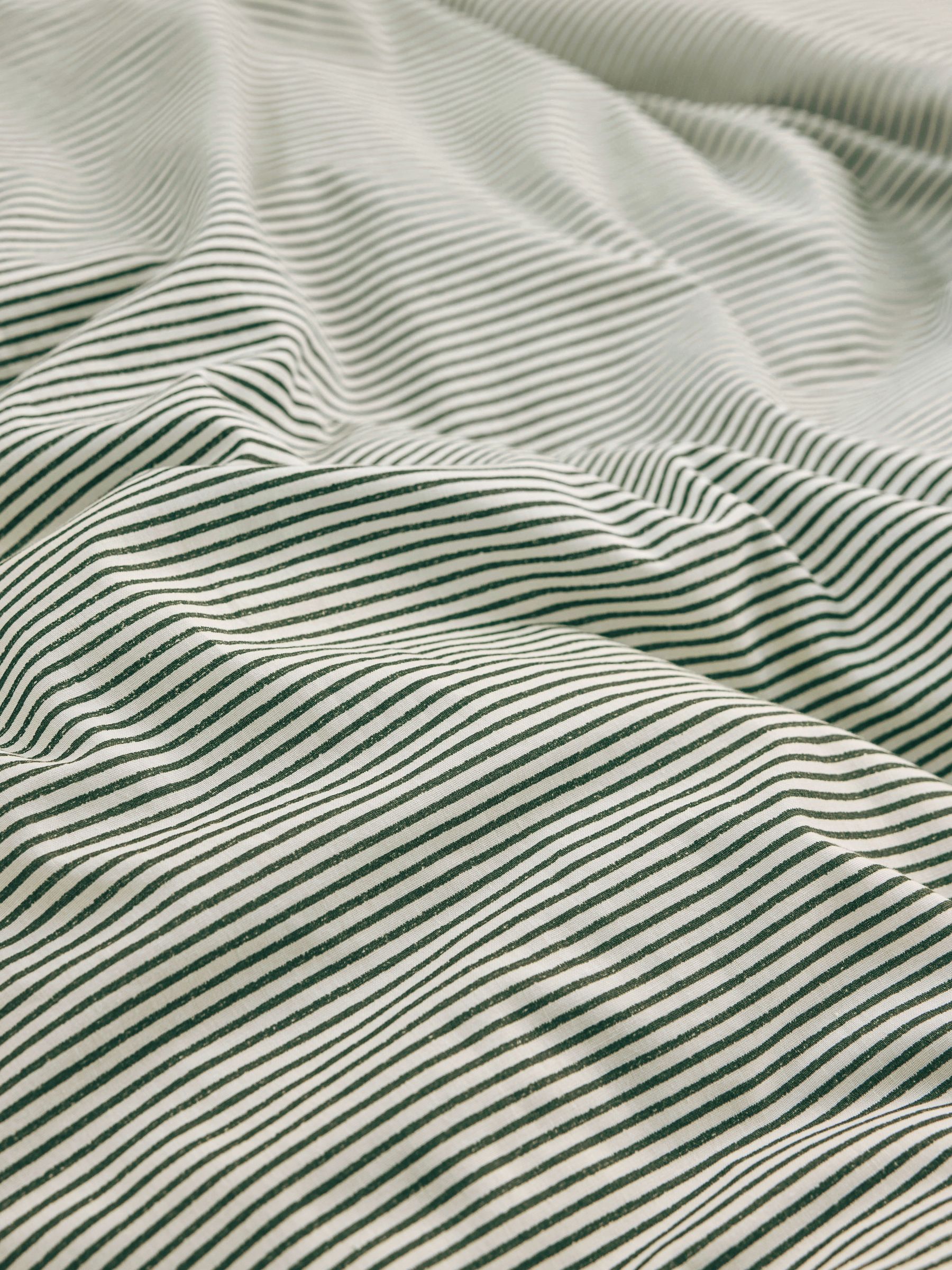Ansel Stripe 100% Cotton Duvet Cover and Pillowcase Set in Green - Image 4 of 4