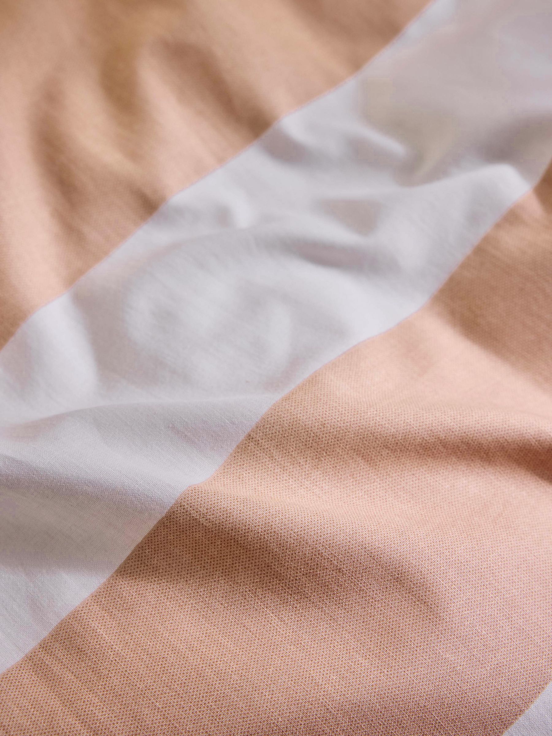 Donni Wide Stripe 100% Cotton Duvet Cover and Pillowcase Set in Clay Pink - Image 4 of 5