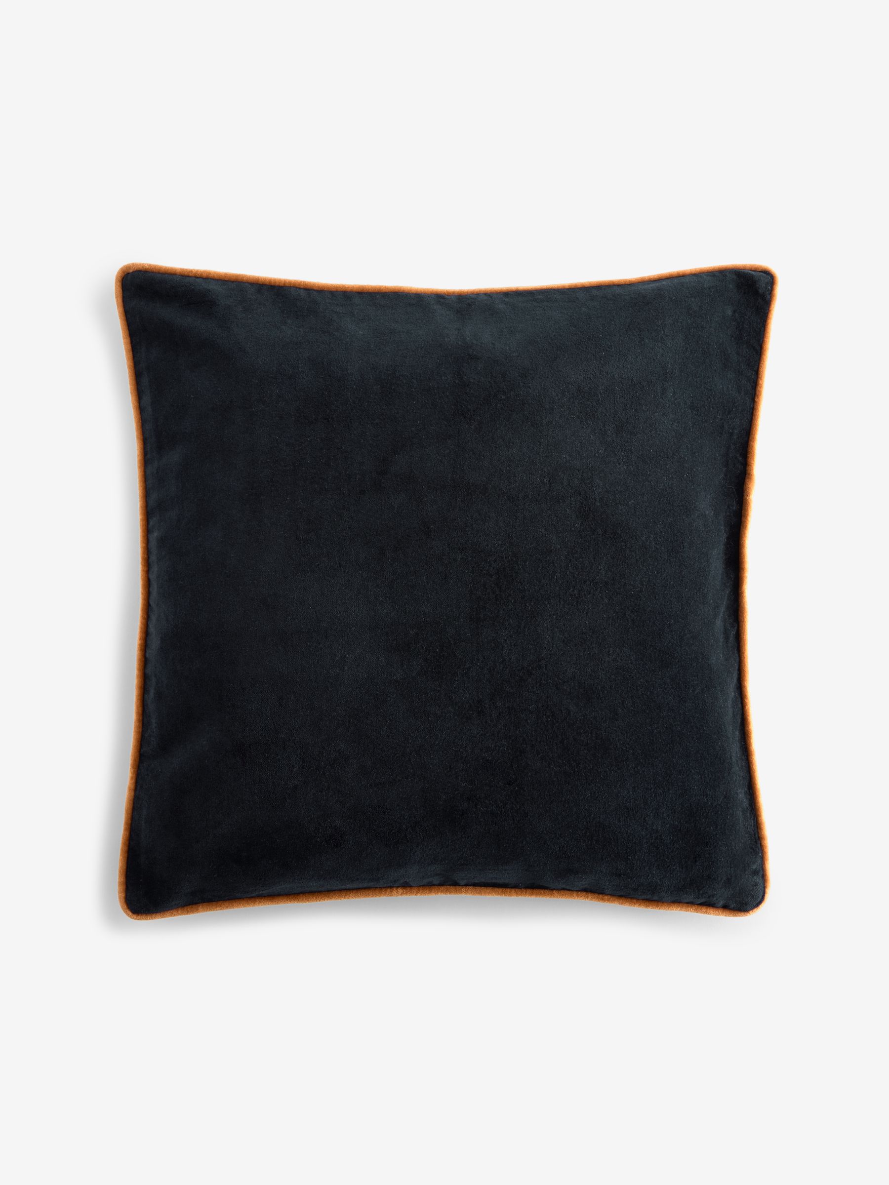 Bailey Cotton Velvet Piped Cushion in Navy Blue - Image 4 of 4