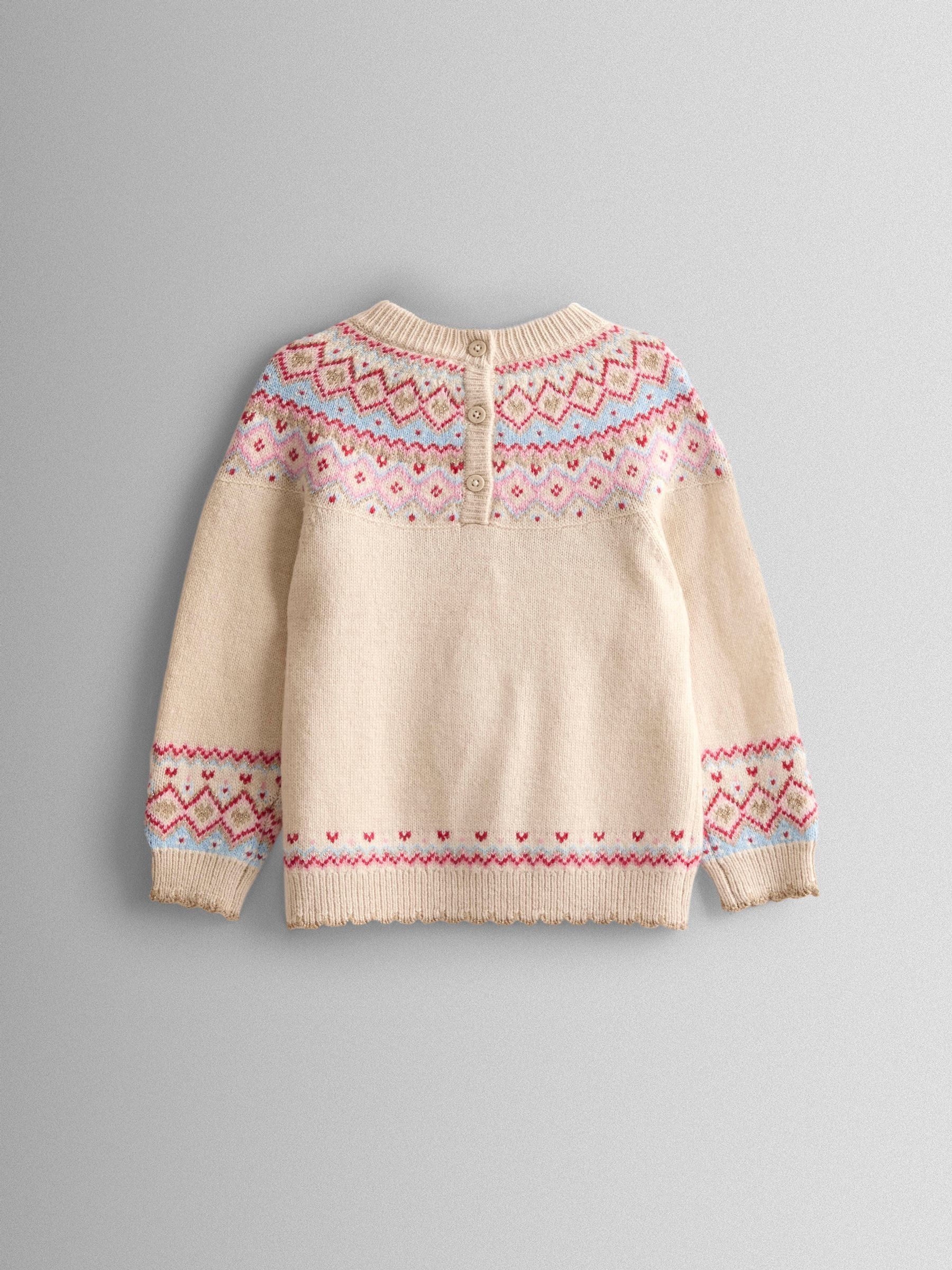 Cream Reindeer FairIsle Embroidered Jumper - Image 3 of 3
