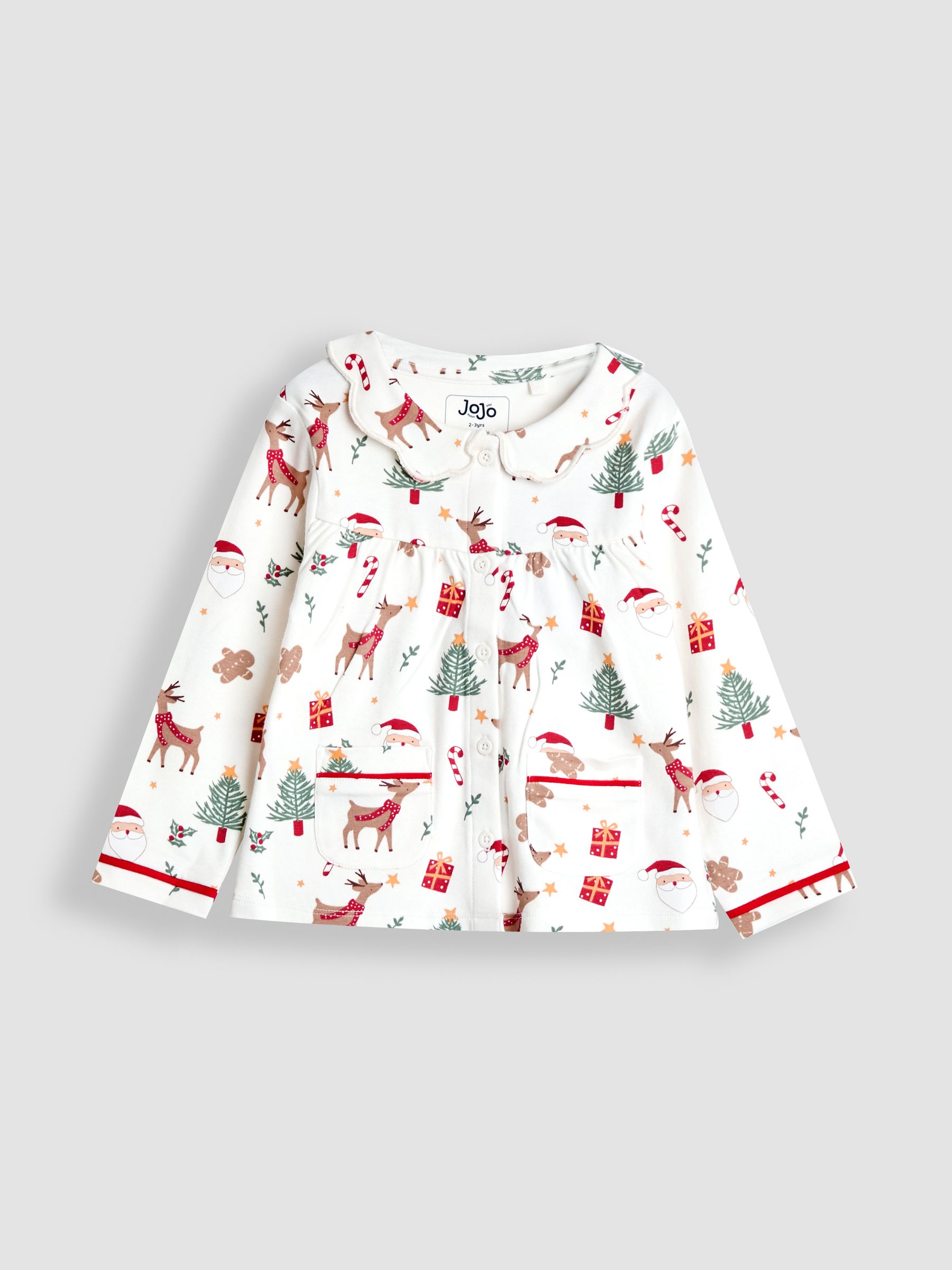 Cream Christmas Printed Pretty Jersey Pyjamas - Image 2 of 7