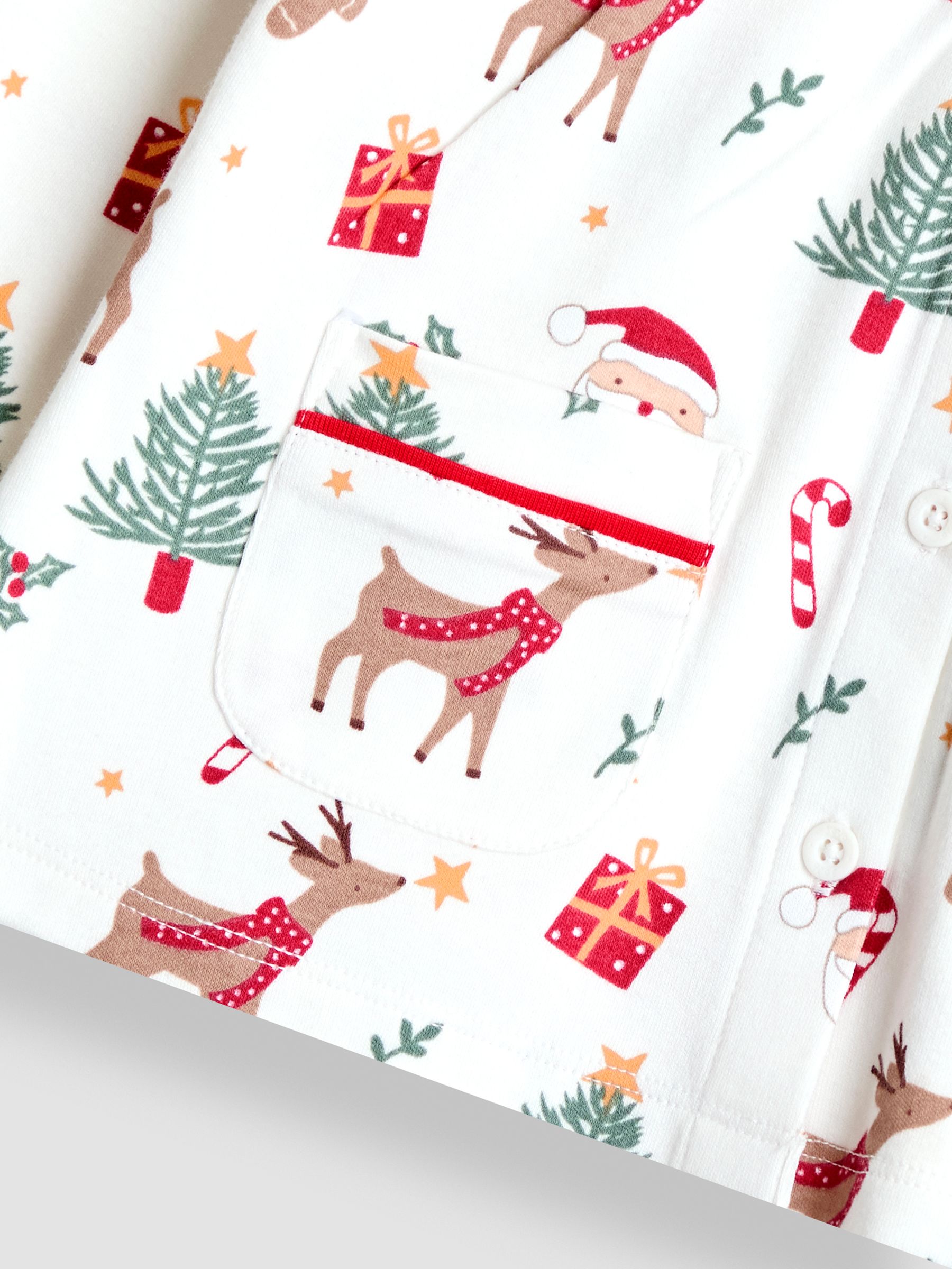 Cream Christmas Printed Pretty Jersey Pyjamas - Image 6 of 7