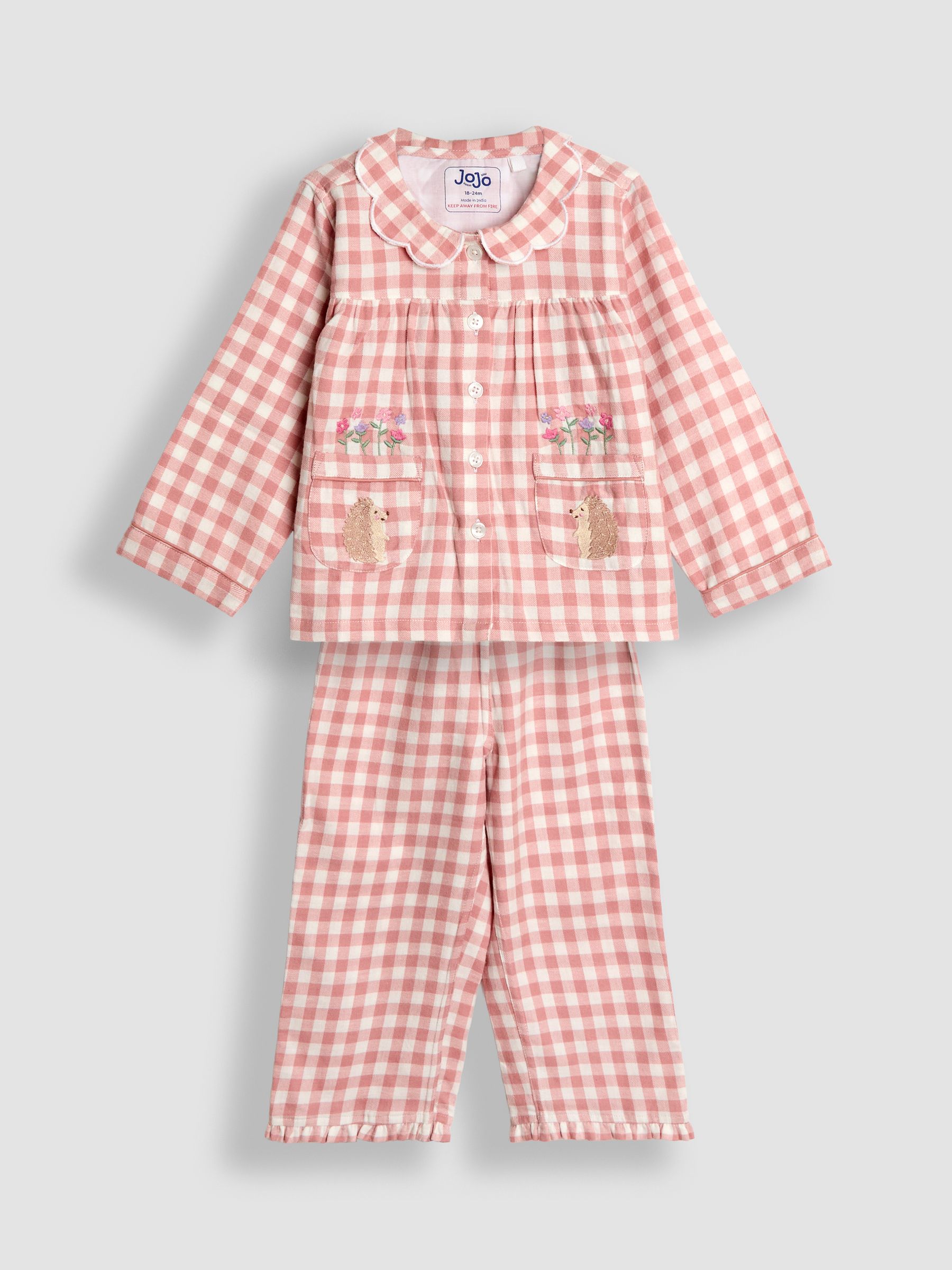 Pink Hedgehog Character Appliqué Jersey Pyjamas - Image 1 of 6