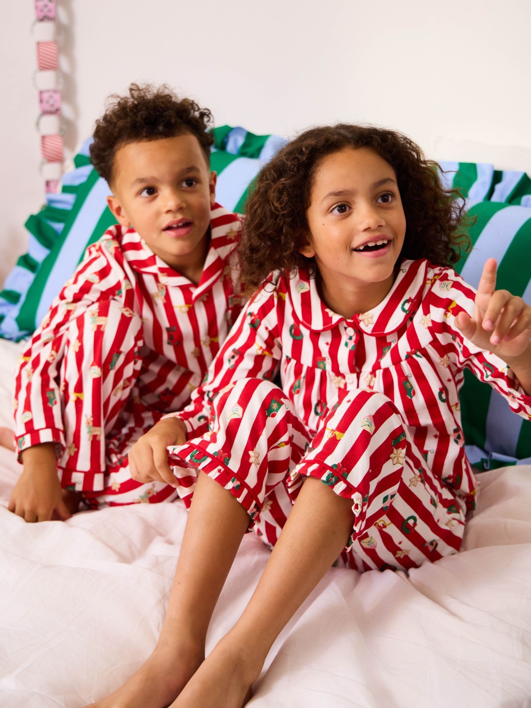 Red Christmas Printed Pretty Jersey Pyjamas - Image 1 of 1