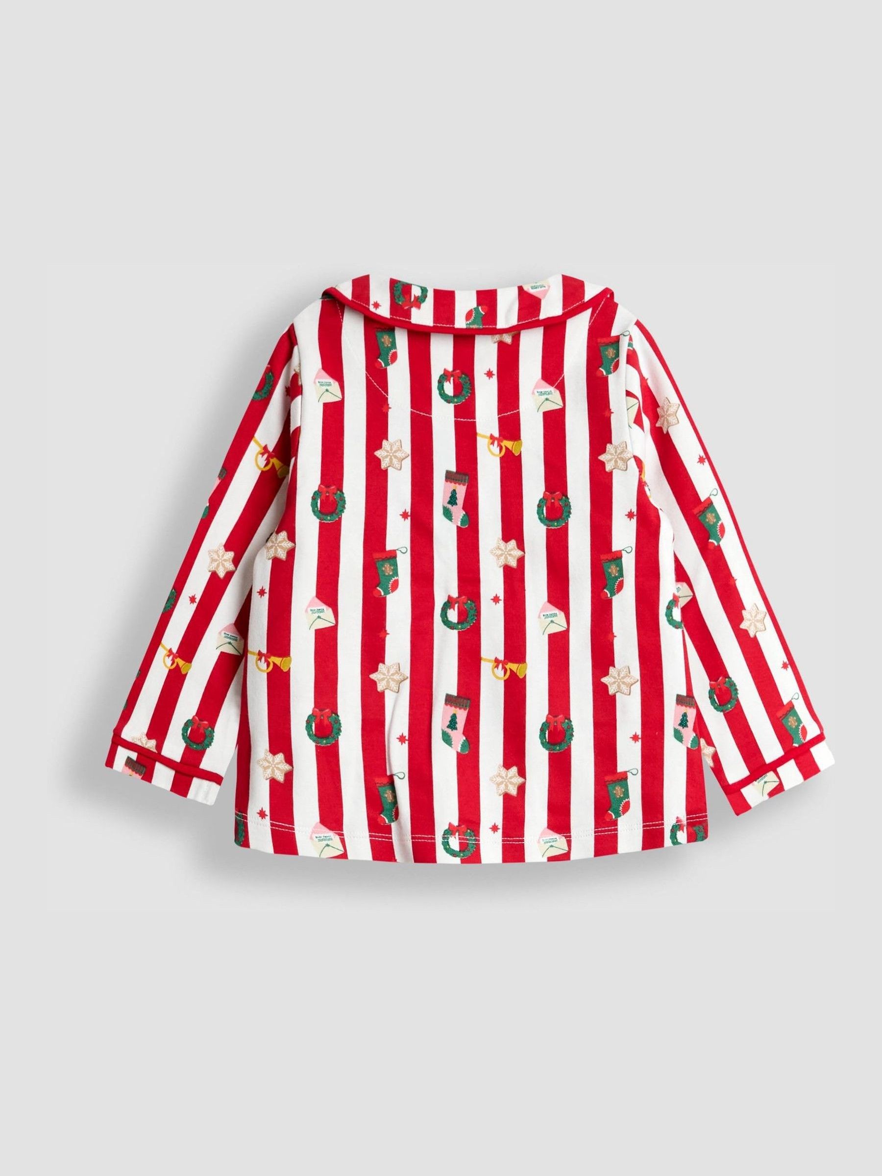 Red Christmas Stripe Jersey Pretty Collar Pyjamas - Image 4 of 7