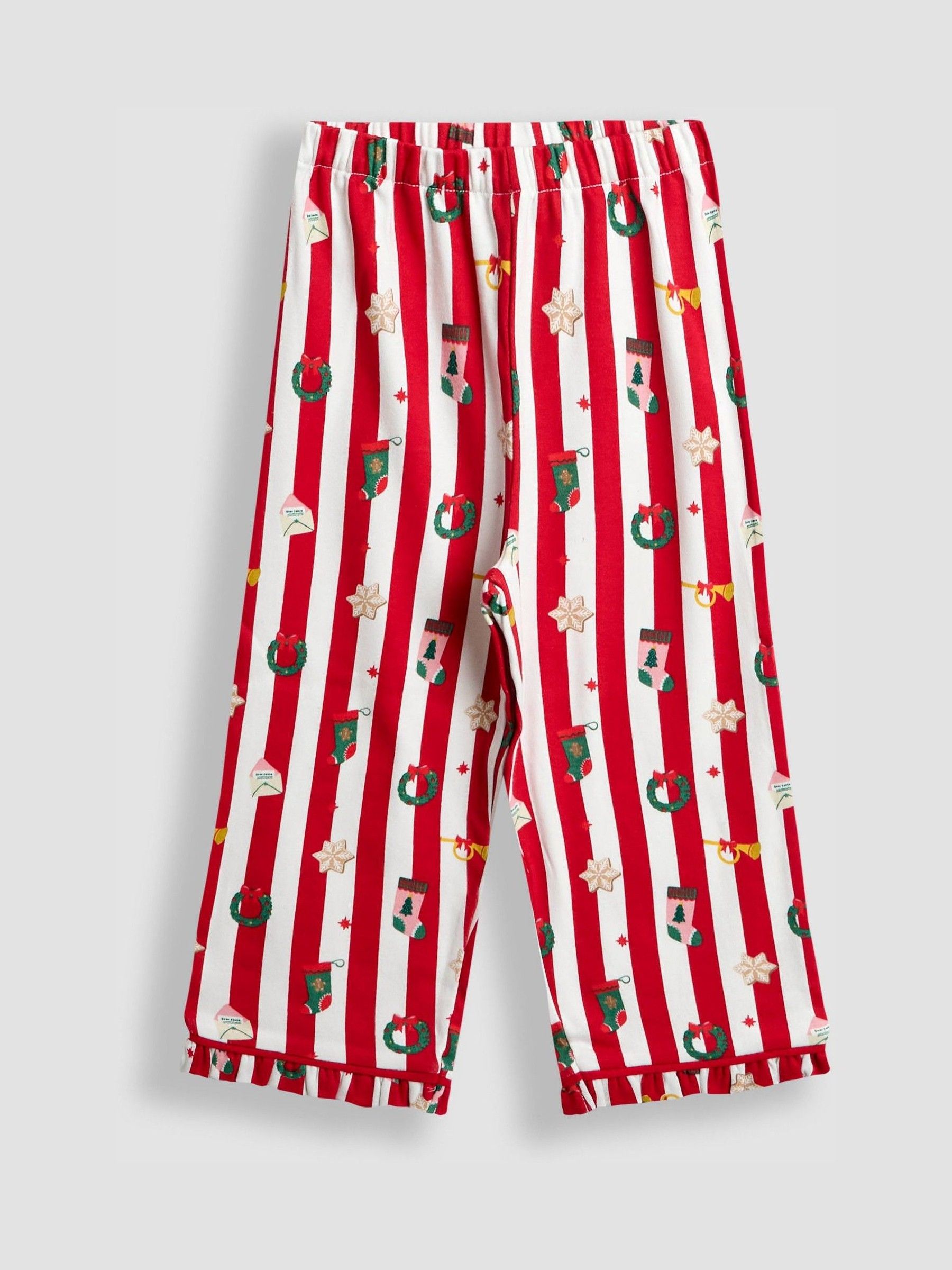 Red Christmas Stripe Jersey Pretty Collar Pyjamas - Image 5 of 7