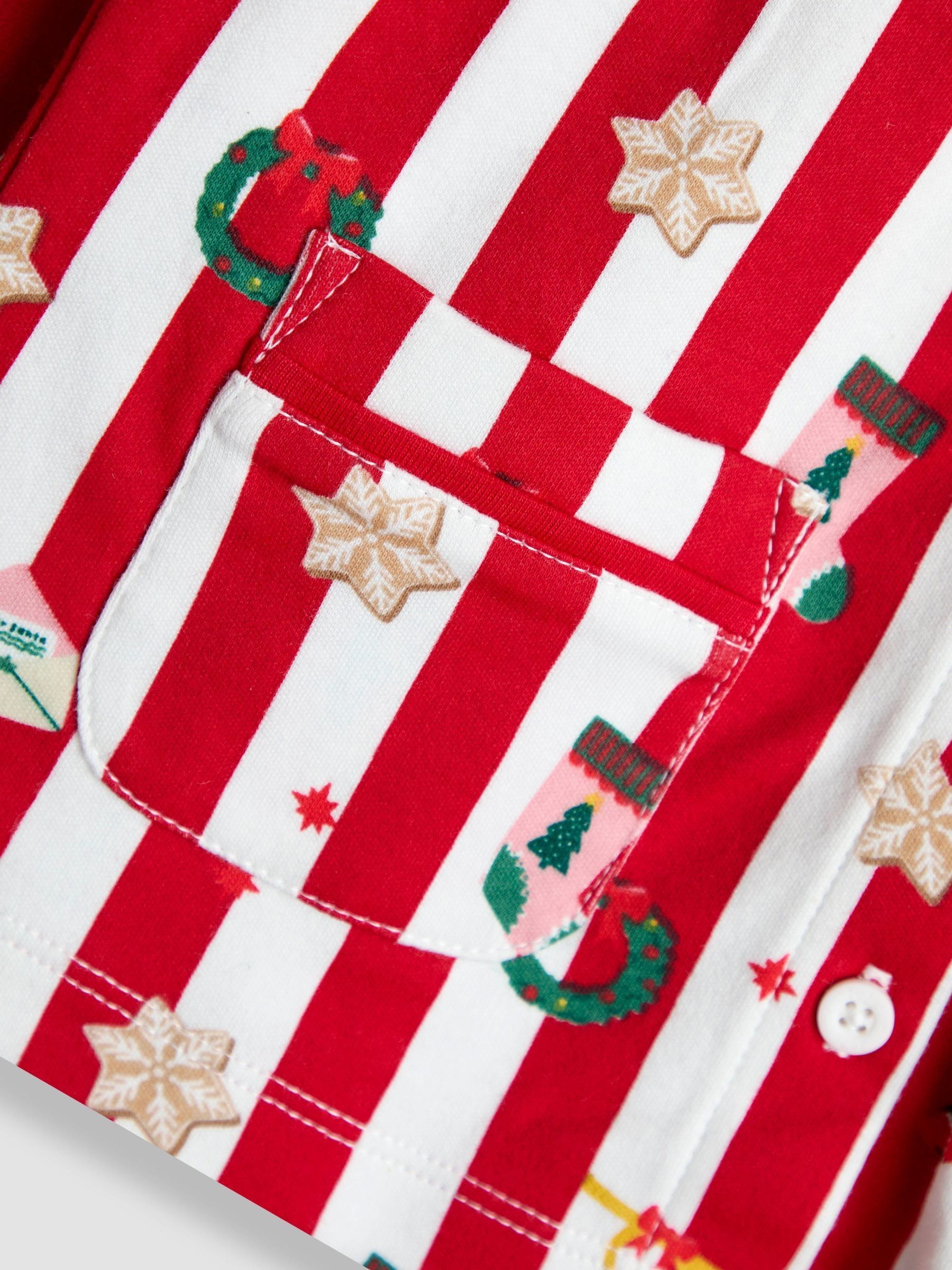 Red Christmas Stripe Jersey Pretty Collar Pyjamas - Image 7 of 7