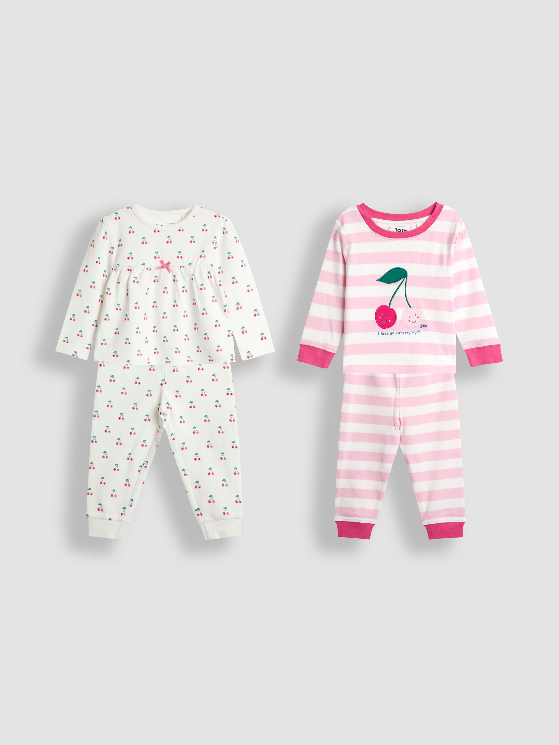 Pink Cherry 2 Pack Jersey Pyjamas - Image 1 of 11