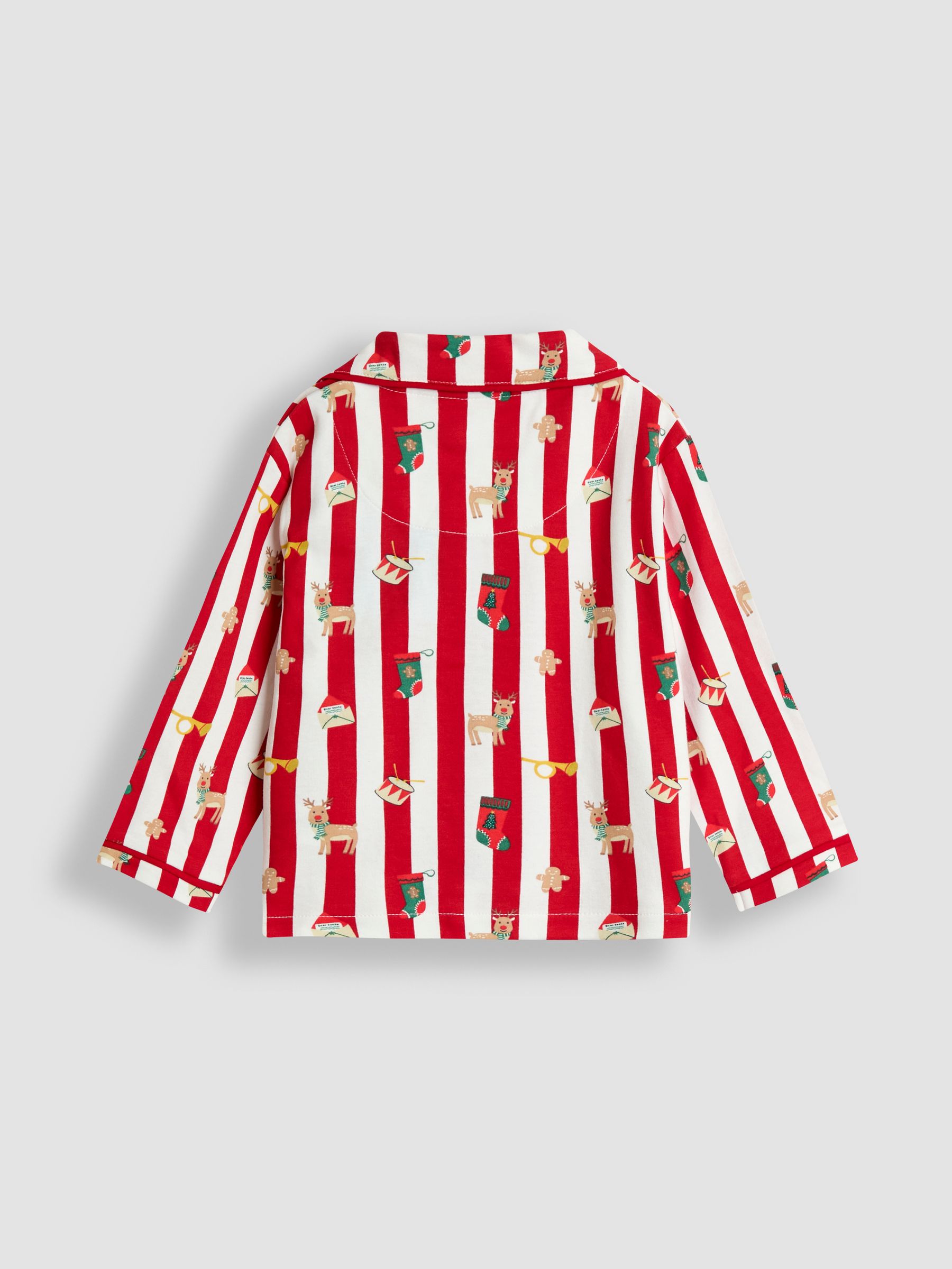 Red Christmas Stripe Jersey Collar Pyjamas - Image 4 of 7