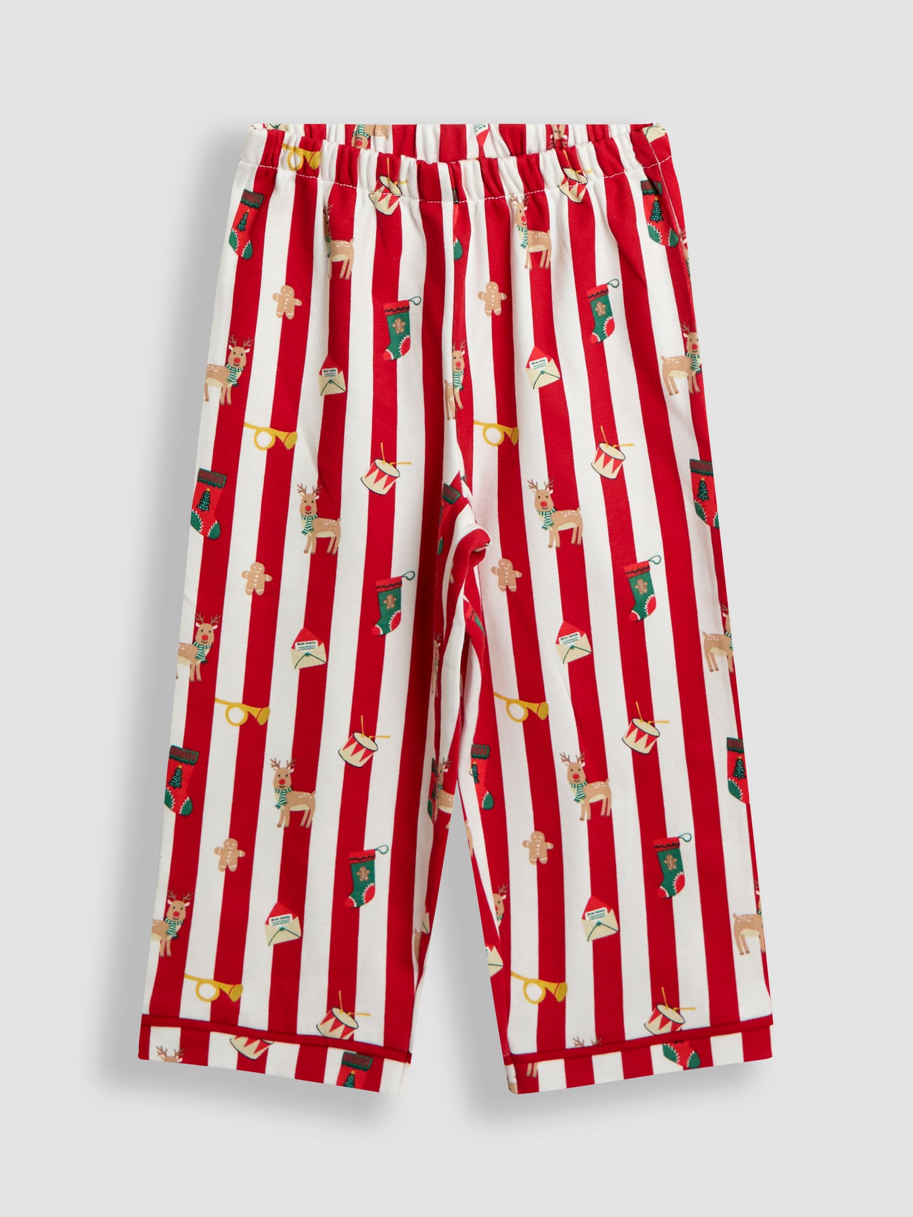 Red Christmas Stripe Jersey Collar Pyjamas - Image 5 of 7