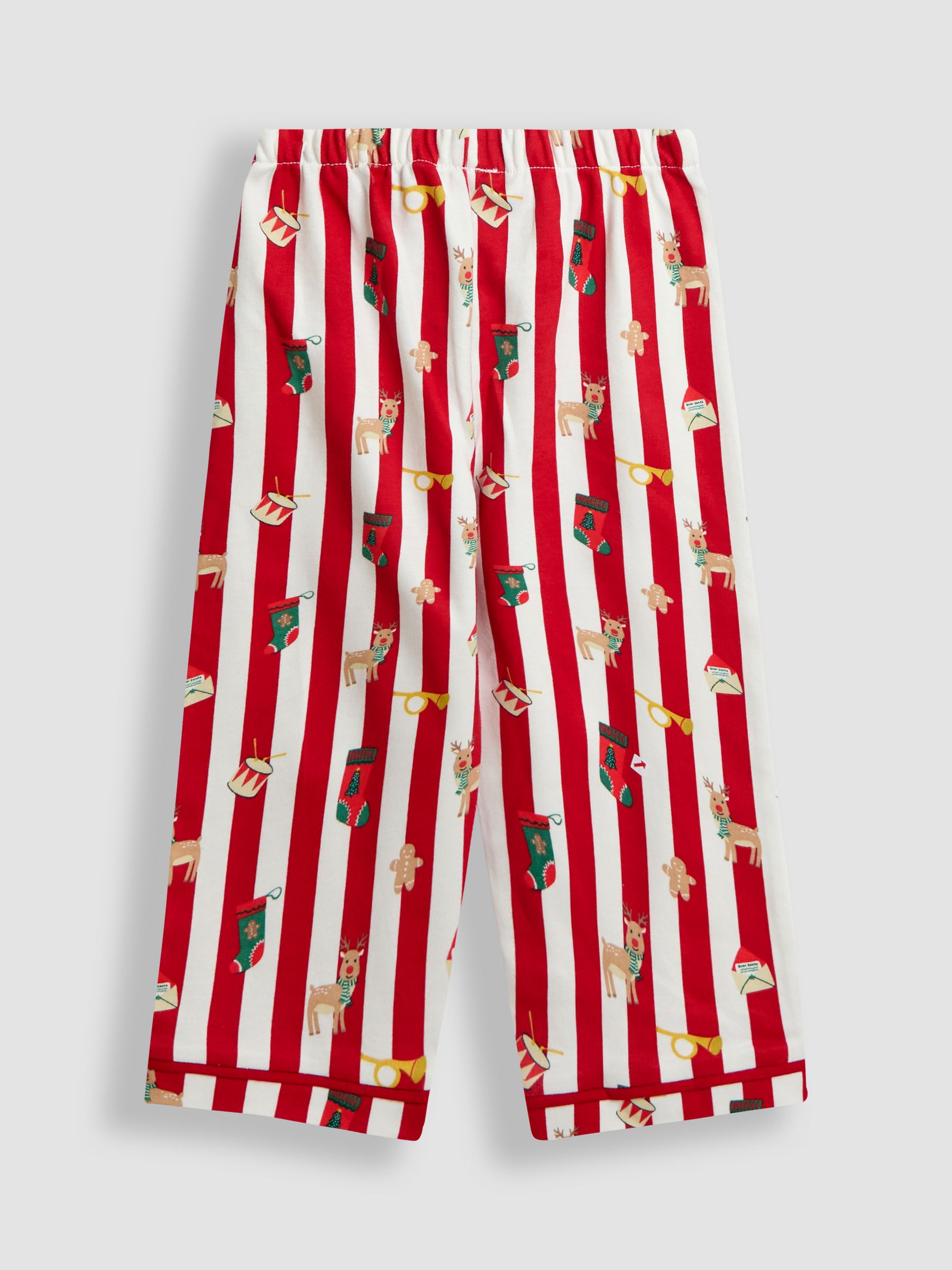 Red Christmas Stripe Jersey Collar Pyjamas - Image 6 of 7