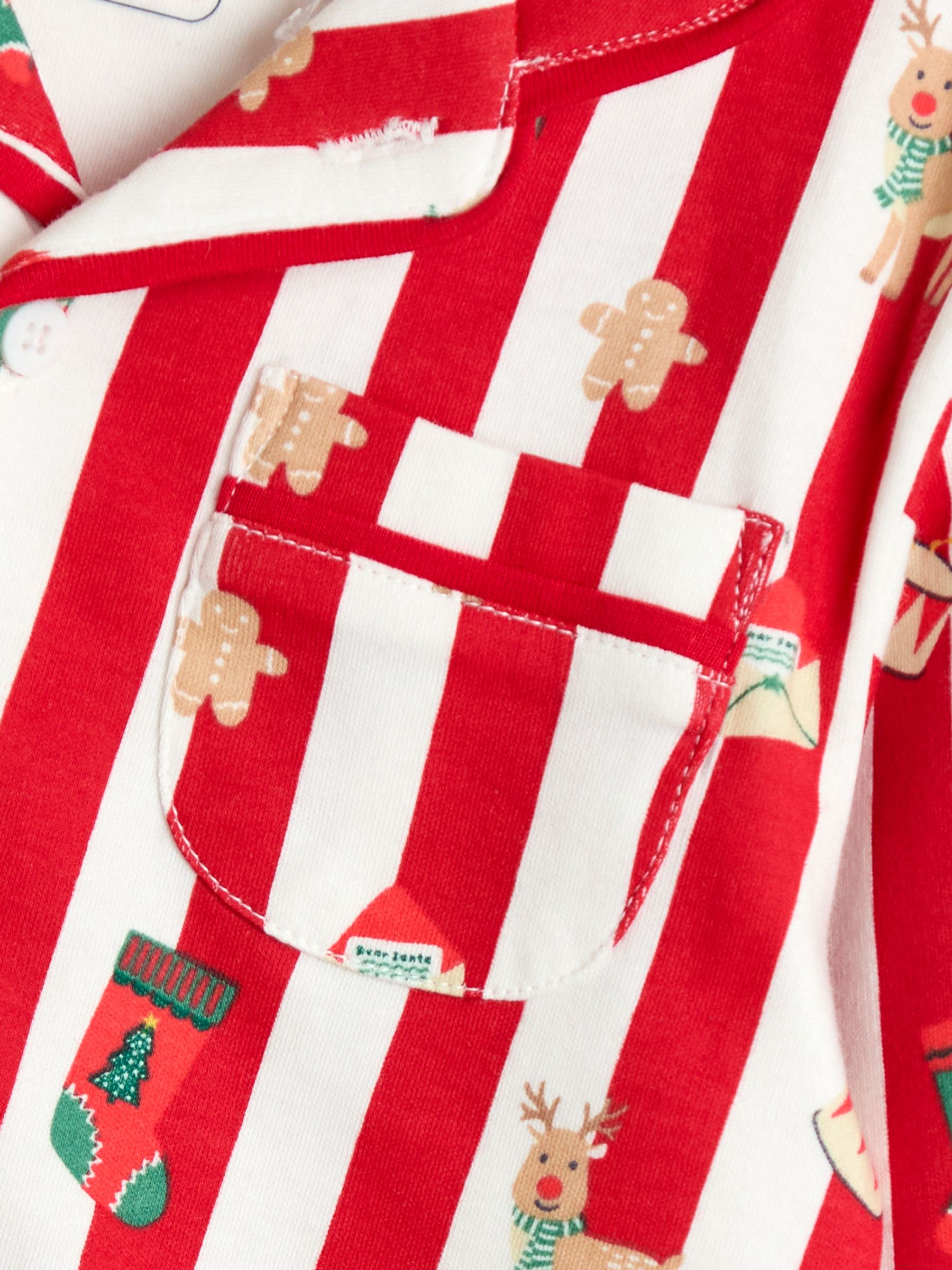 Red Christmas Stripe Jersey Collar Pyjamas - Image 7 of 7