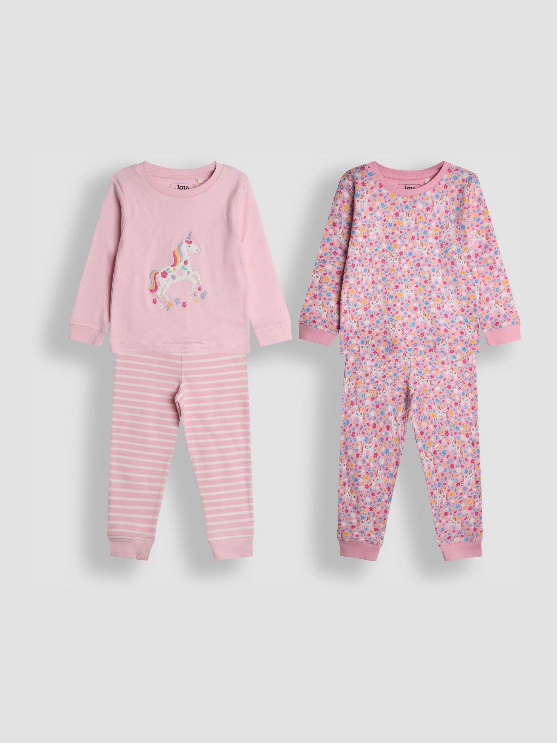 Pink Unicorn 2 Pack Jersey Pyjamas - Image 1 of 10 Pink Unicorn 2 Pack Jersey Pyjamas - Image 1 of 10