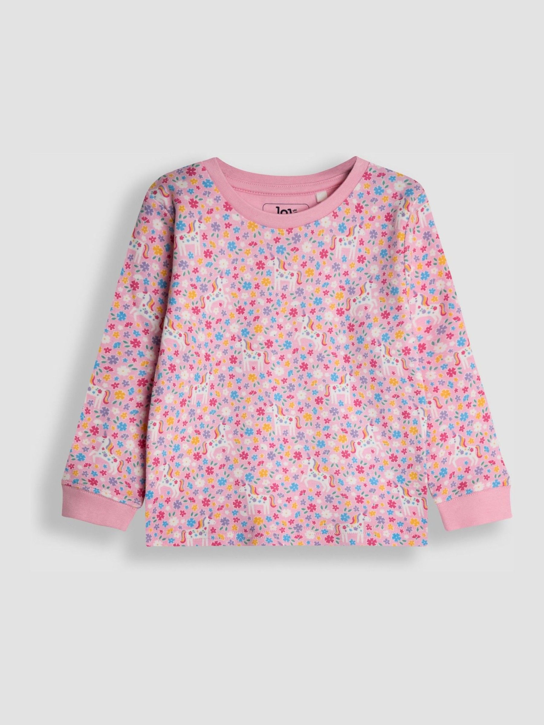 Pink Unicorn 2 Pack Jersey Pyjamas - Image 6 of 10