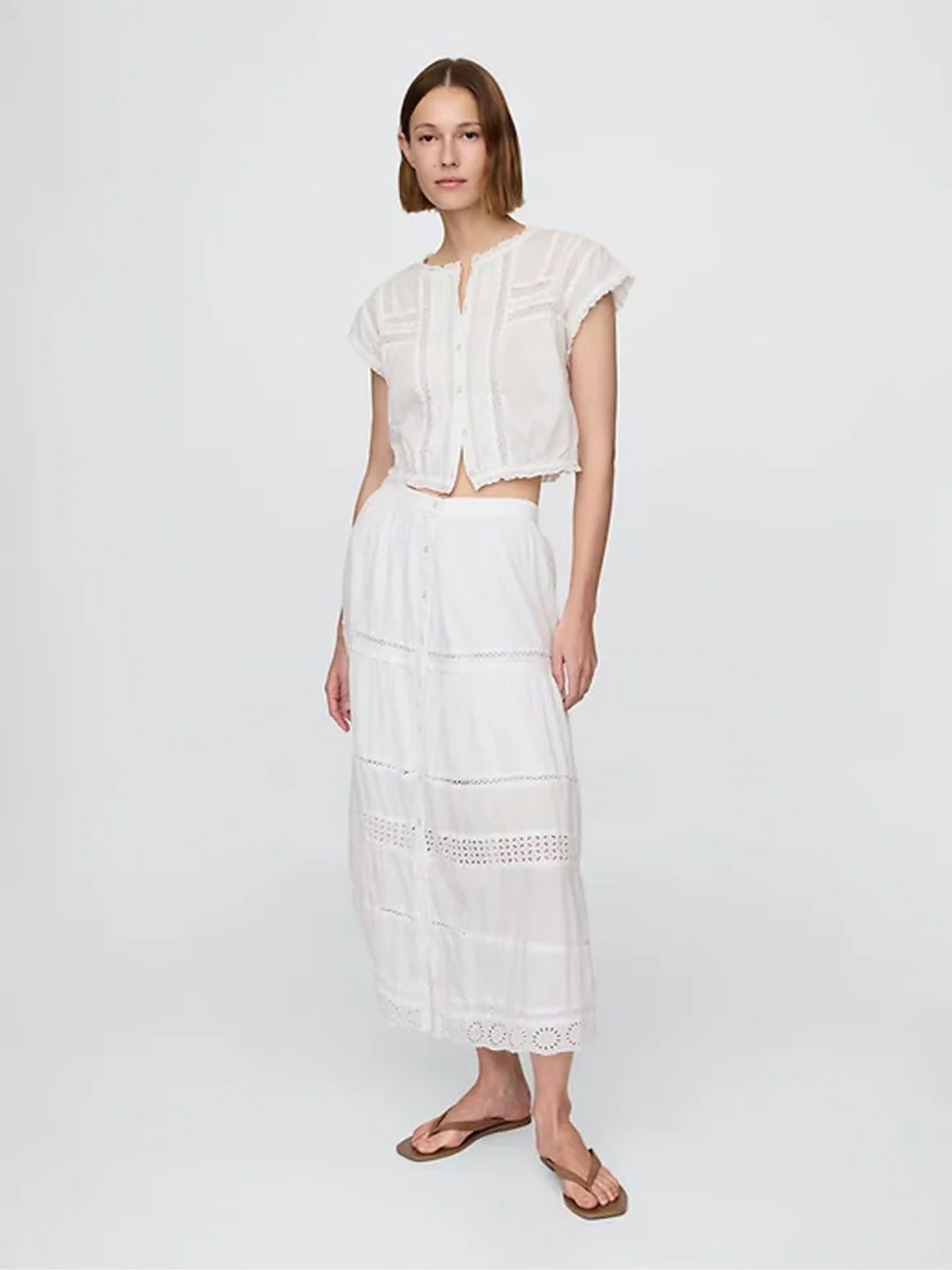 White Crochet Crop Top - Image 5 of 5
