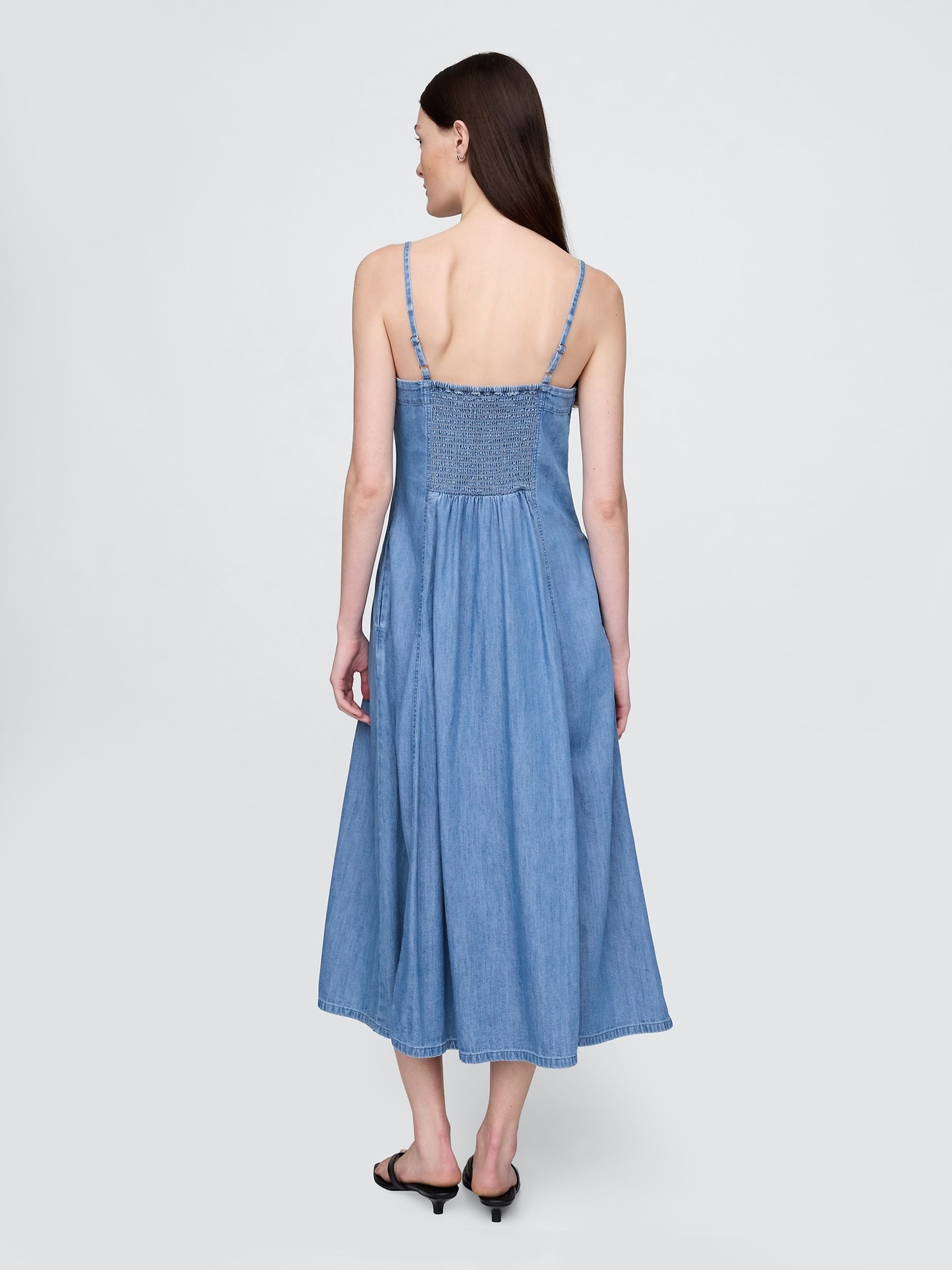 Blue Denim Sleeveless Maxi Dress - Image 2 of 5