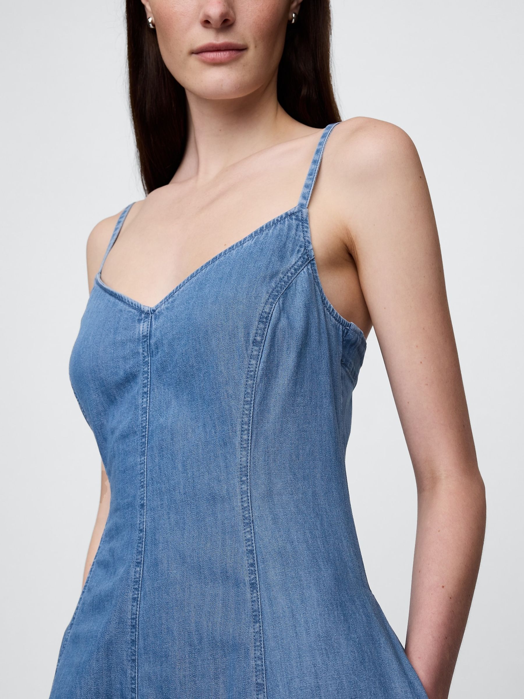 Blue Denim Sleeveless Maxi Dress - Image 4 of 5