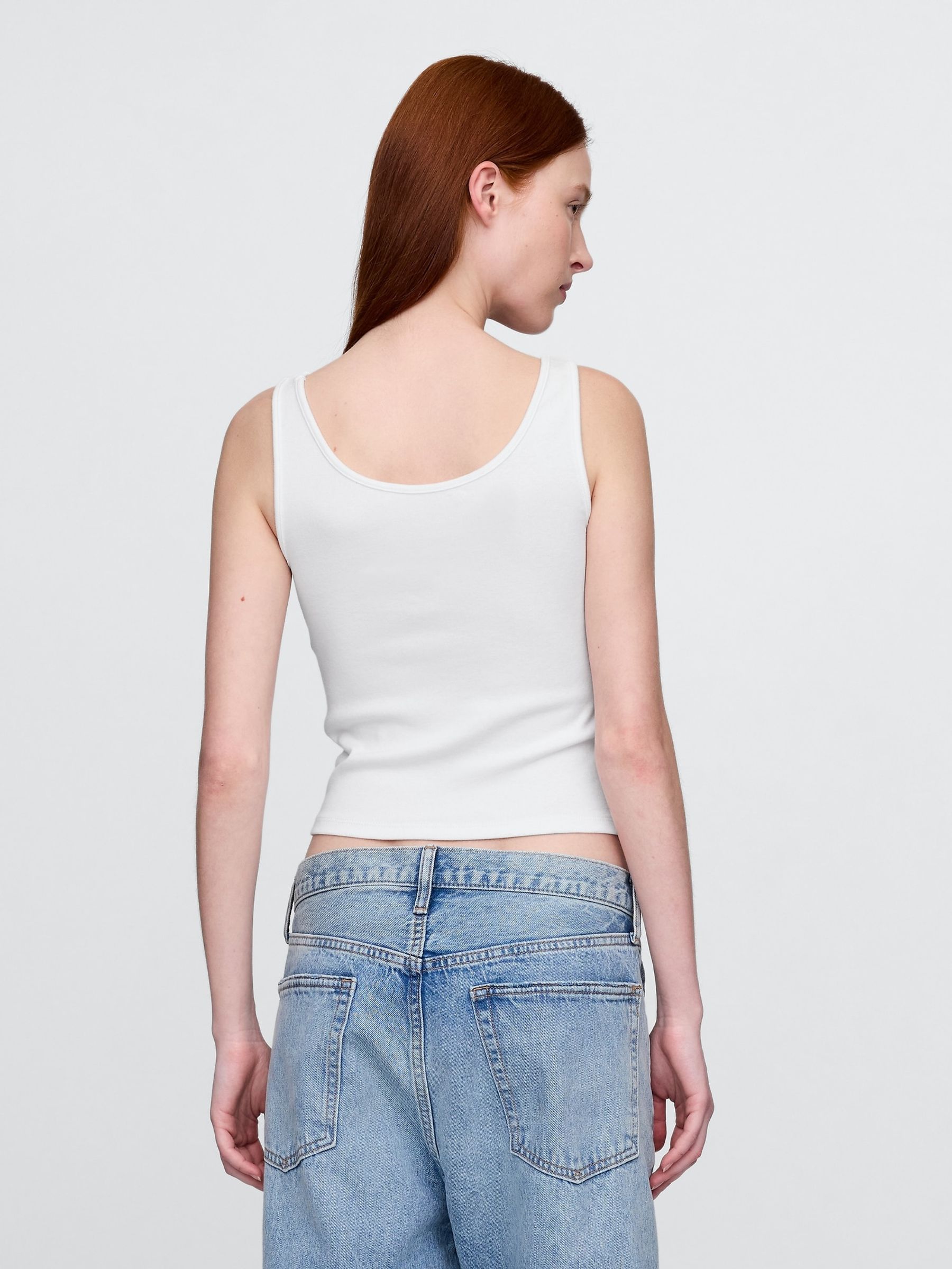White Modern Cropped Vest - Image 2 of 4