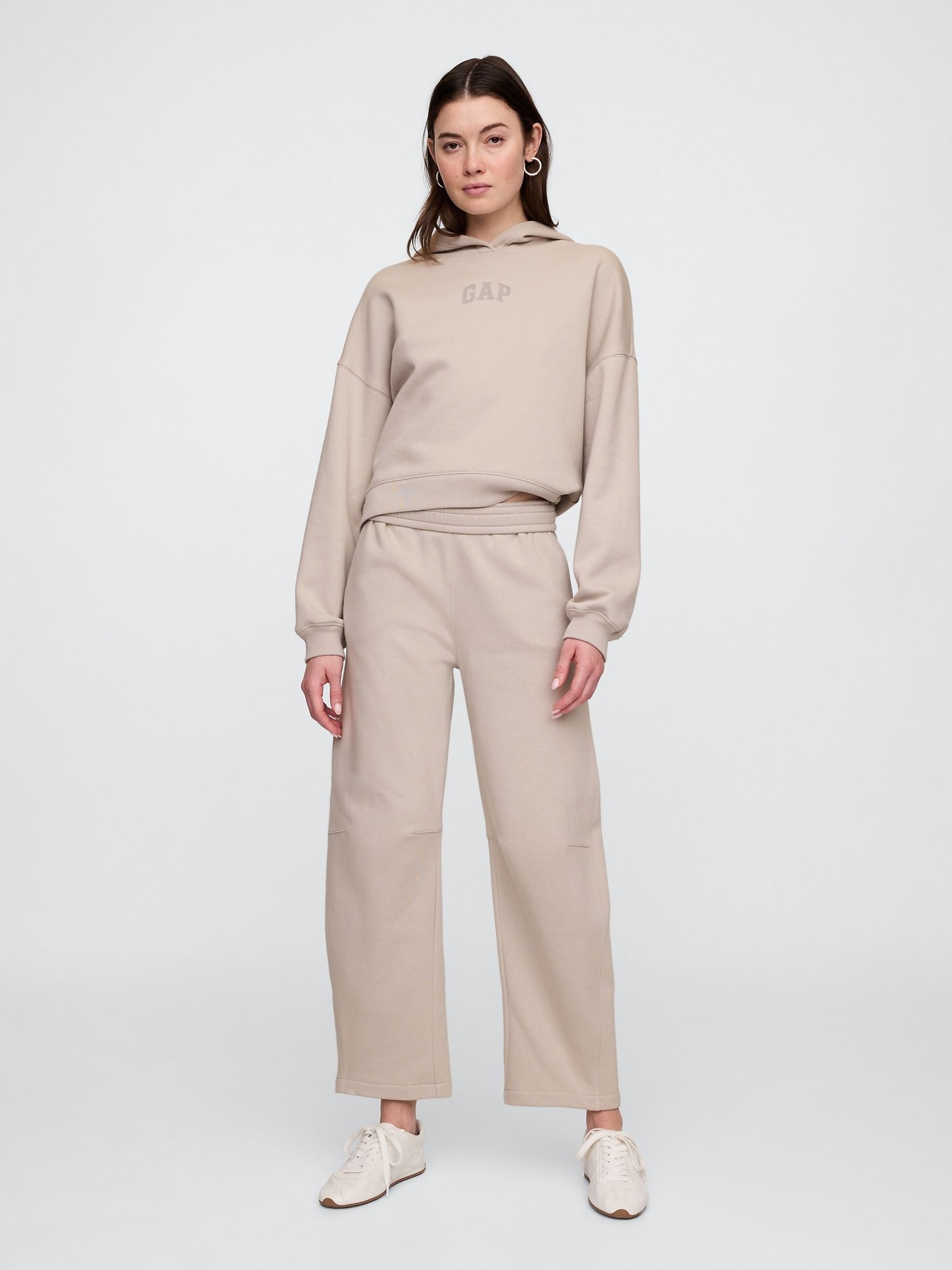 Brown Relaxed Mini-Logo Cropped Hoodie - Image 3 of 4