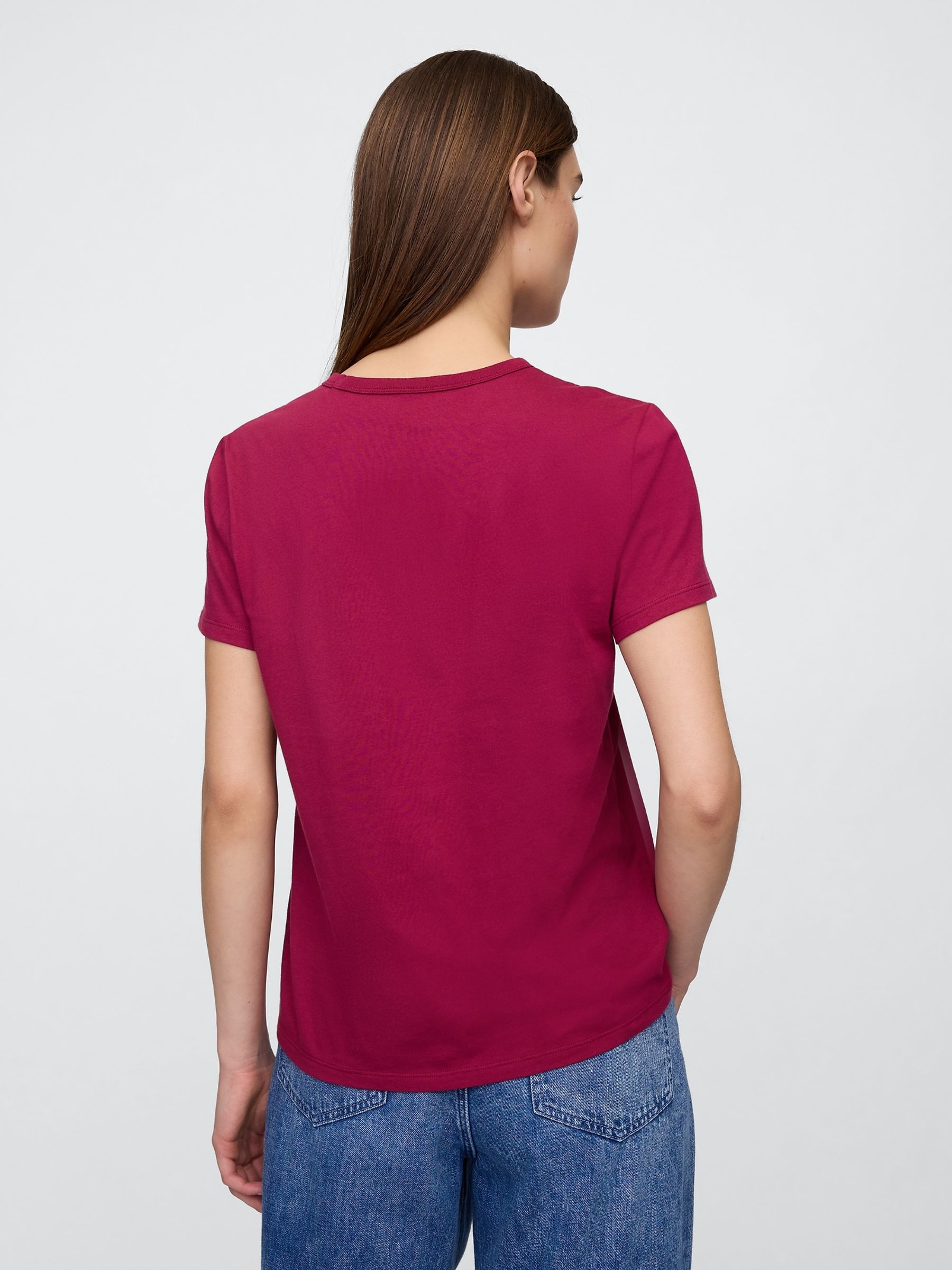Burgundy Red Crew Neck Favourite Cotton Short Sleeve T-Shirt - Image 2 of 5