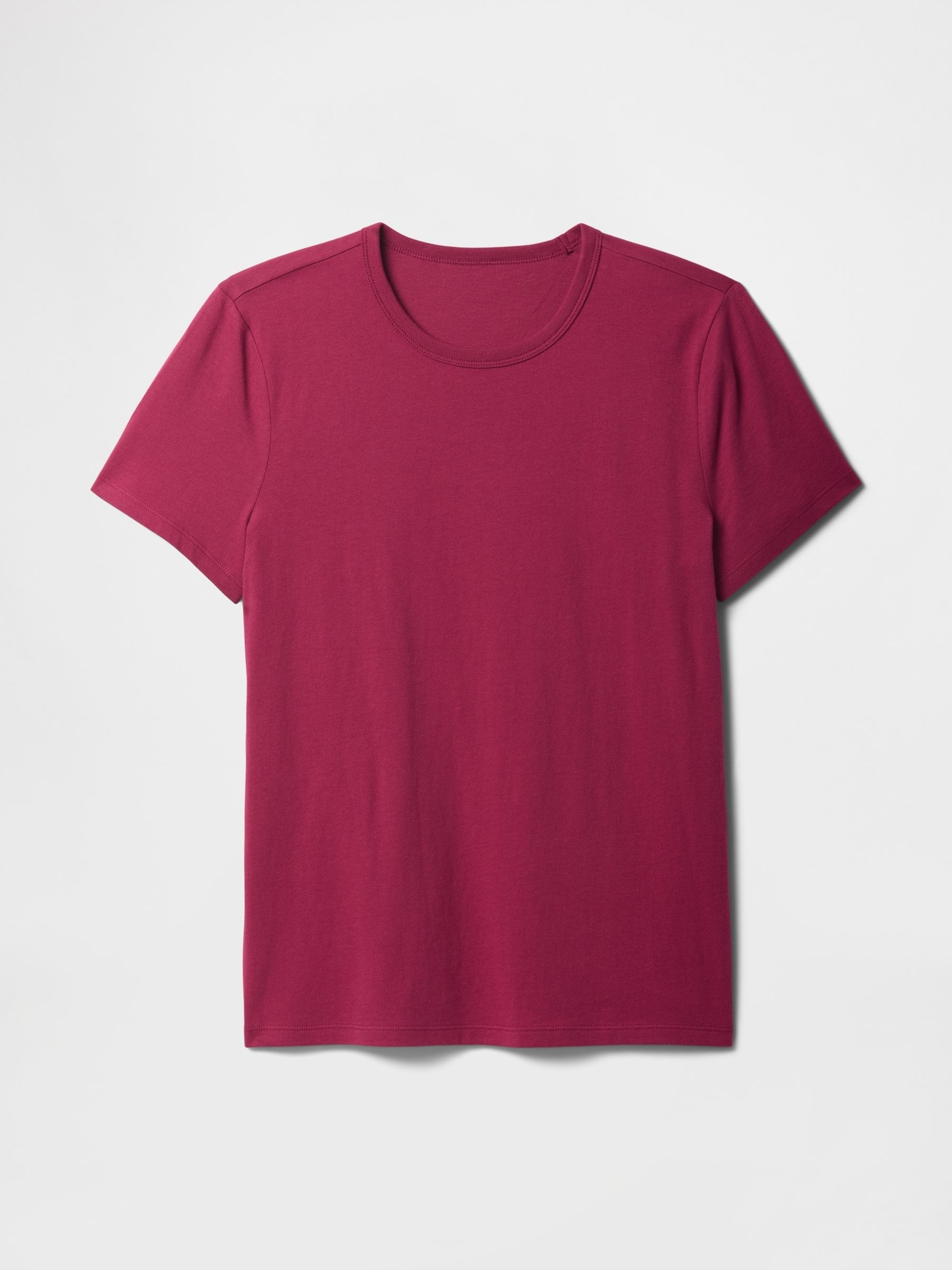 Burgundy Red Crew Neck Favourite Cotton Short Sleeve T-Shirt - Image 5 of 5