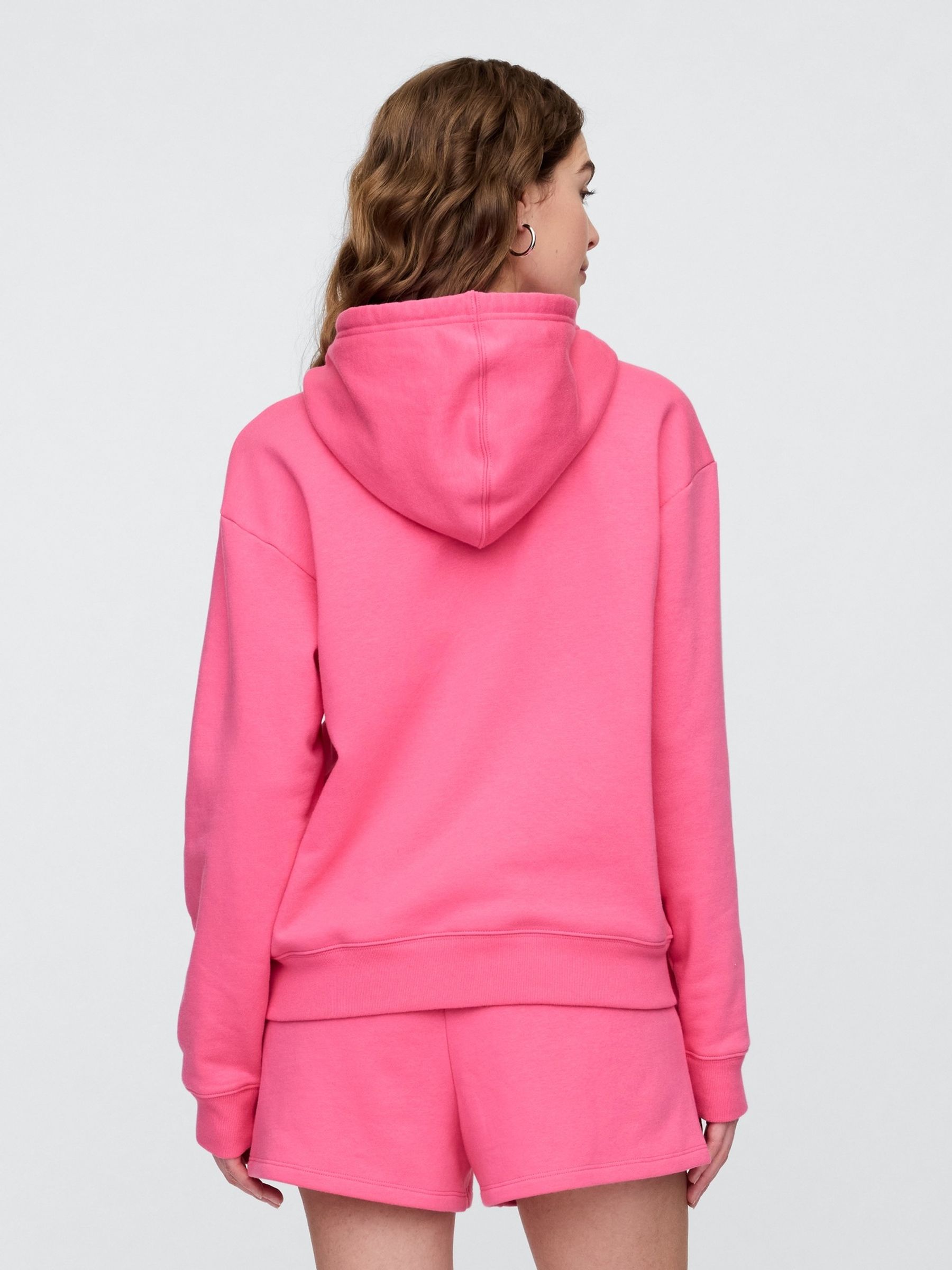 Pink Zip Up Relaxed Logo Hoodie - Image 2 of 5