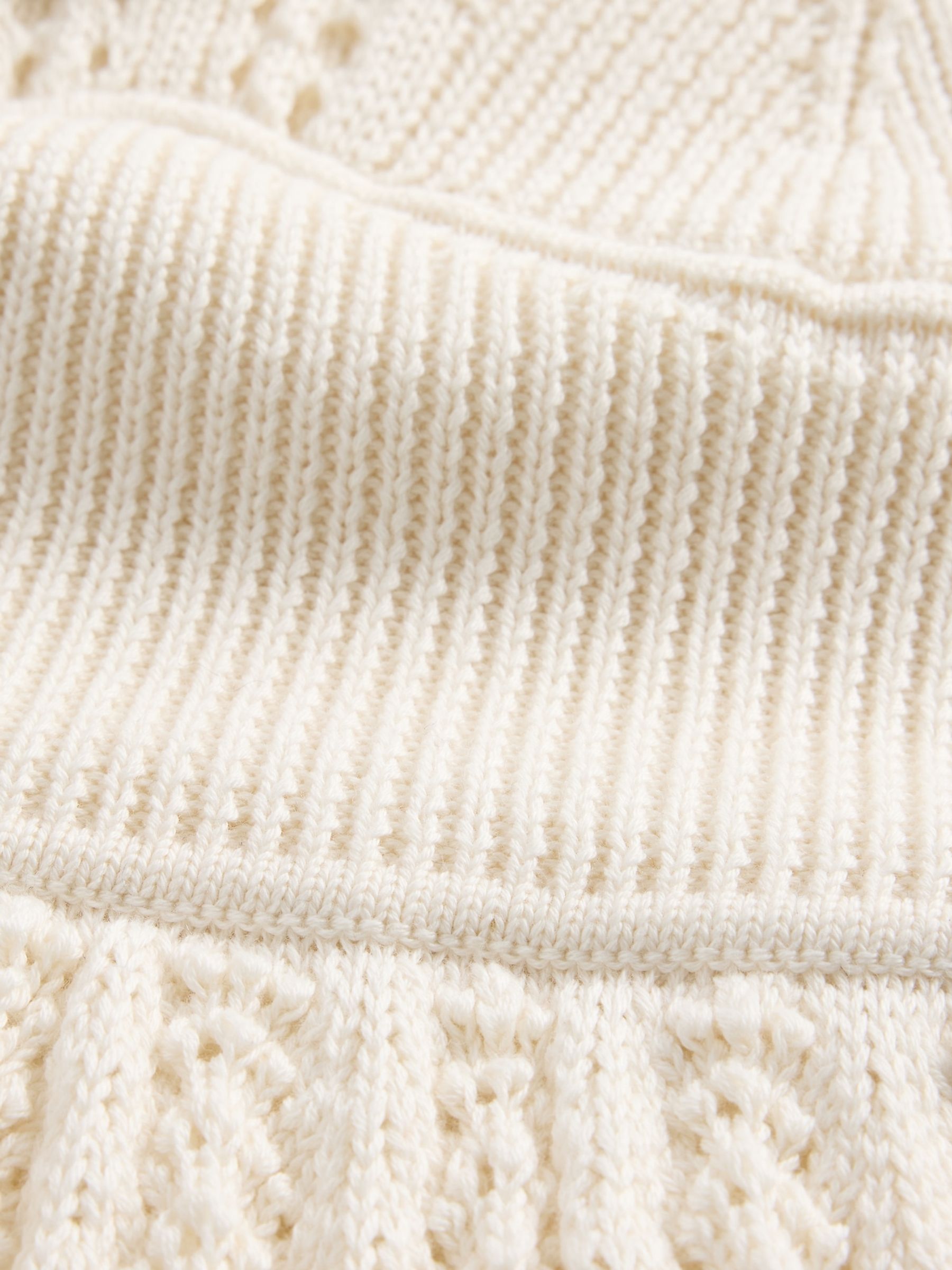 Beige Crochet Sleeveless Mini Dress - Image 5 of 5