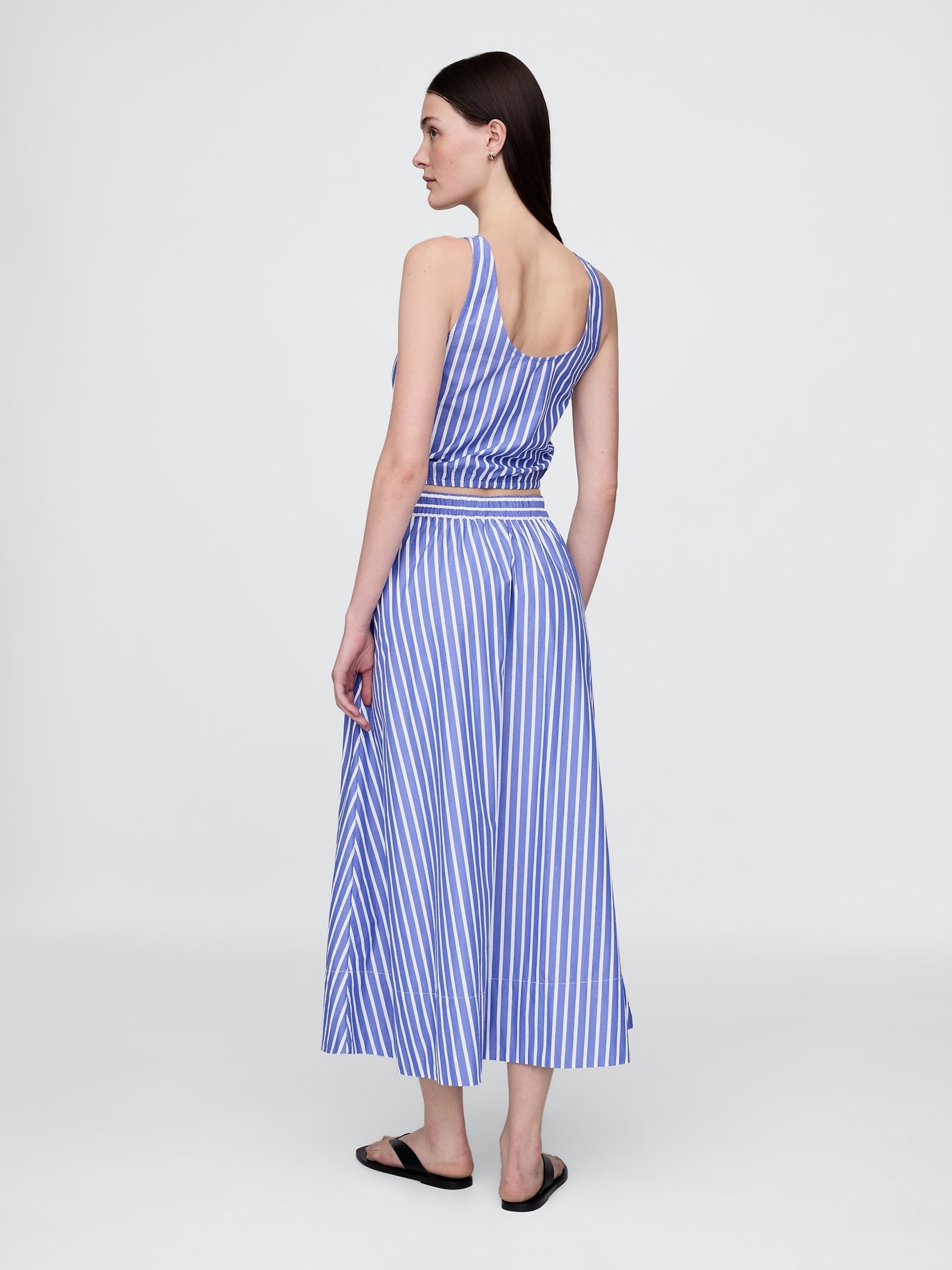 Blue Stripe Poplin Maxi Skirt - Image 2 of 5