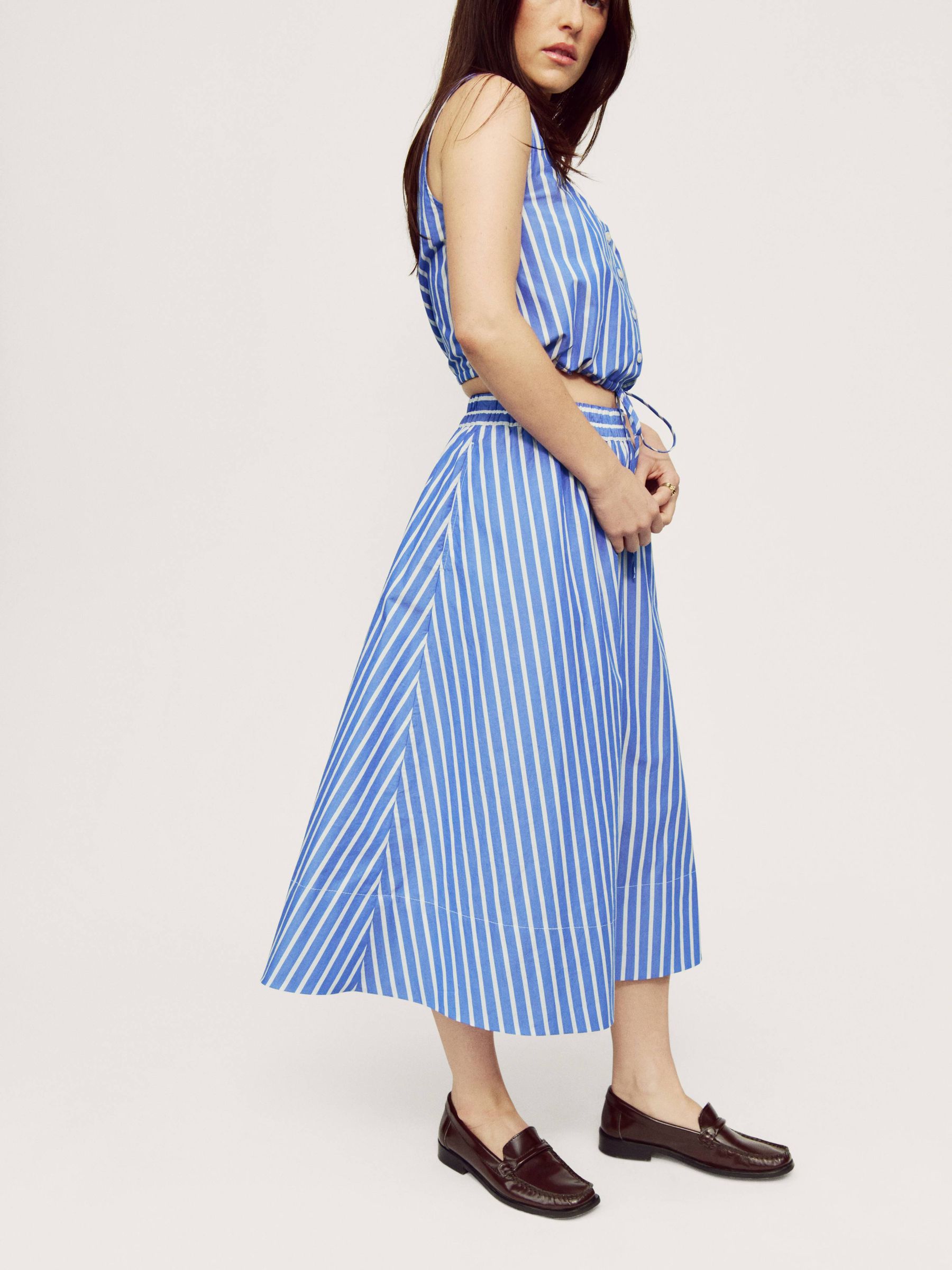 Blue Stripe Poplin Maxi Skirt - Image 4 of 5