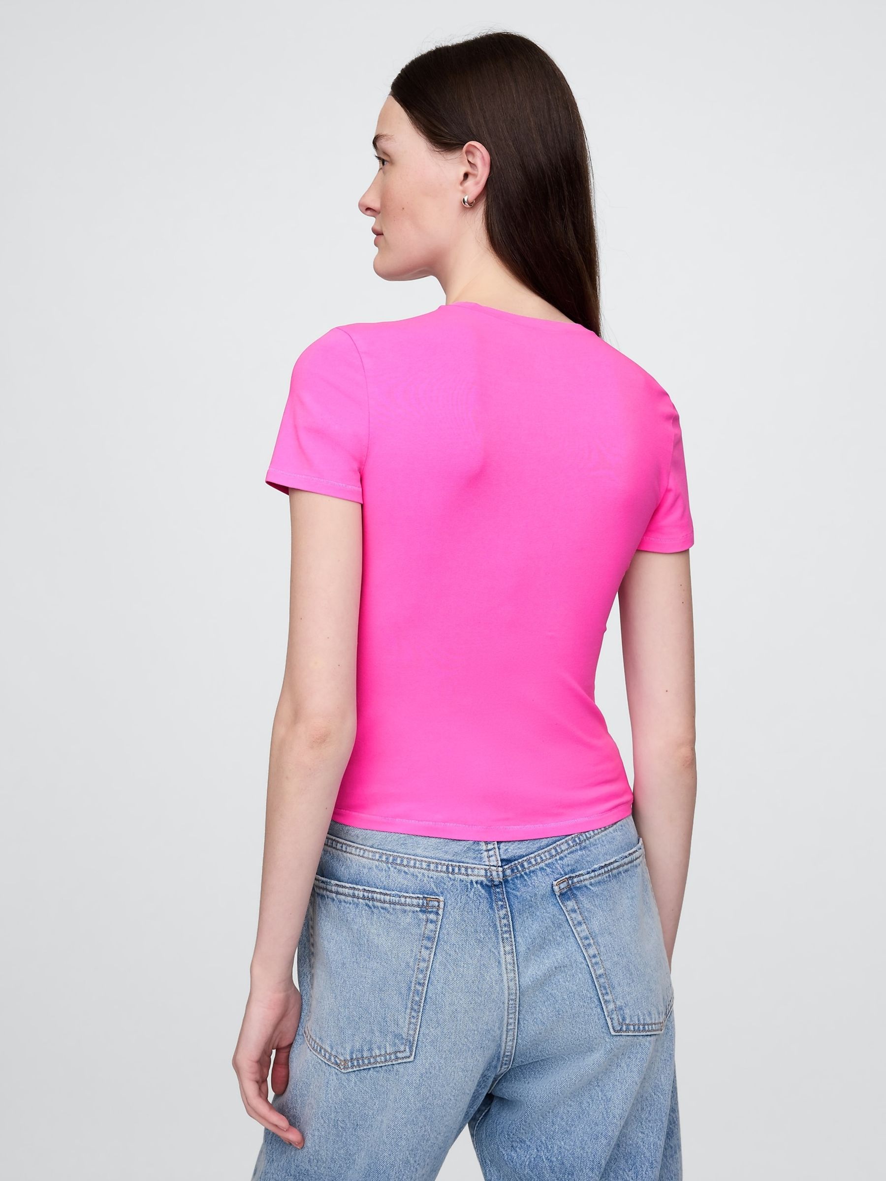 Pink CloseKnit Jersey Short Sleeve Crew Neck T-Shirt - Image 2 of 5