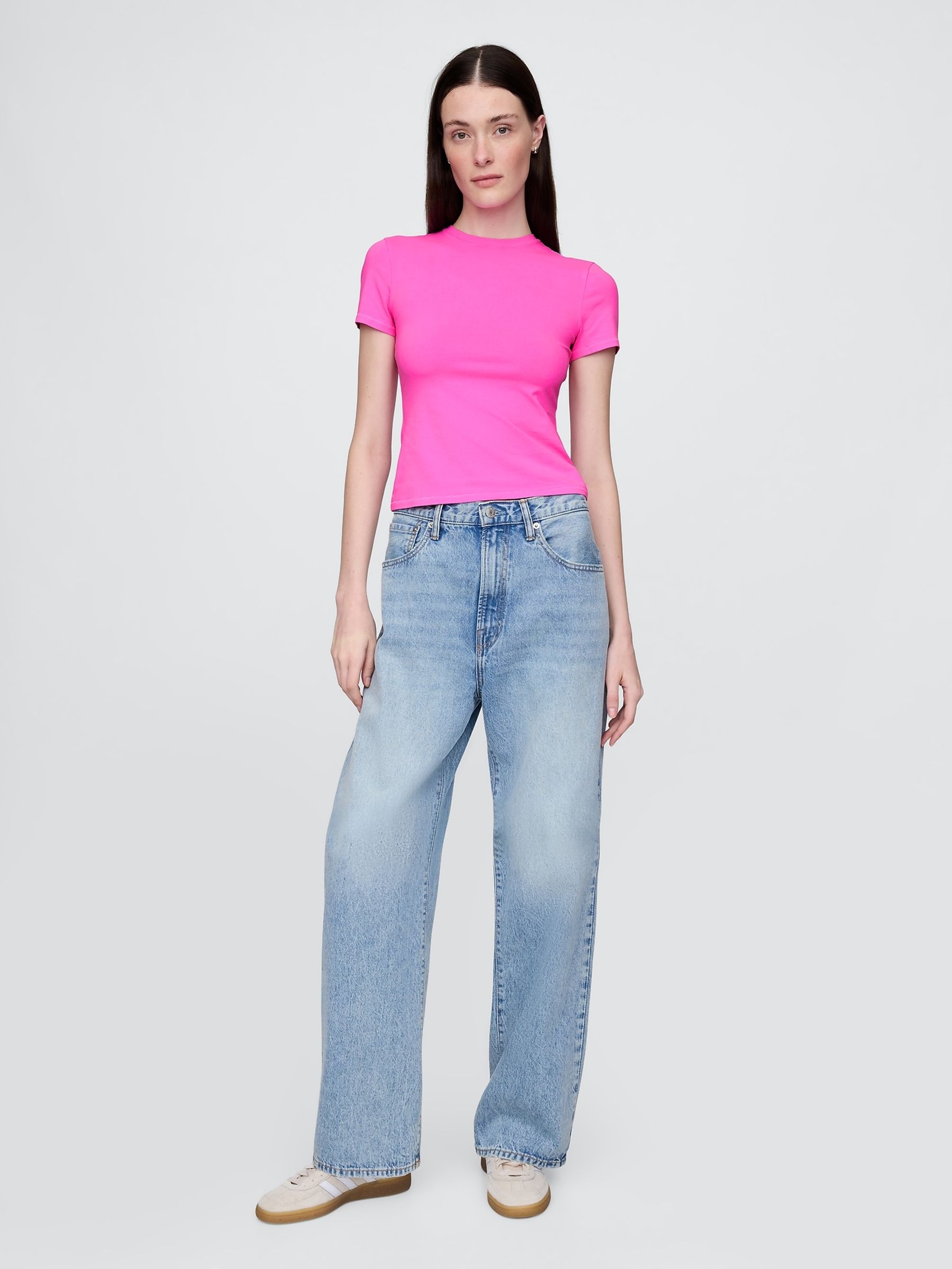 Pink CloseKnit Jersey Short Sleeve Crew Neck T-Shirt - Image 3 of 5