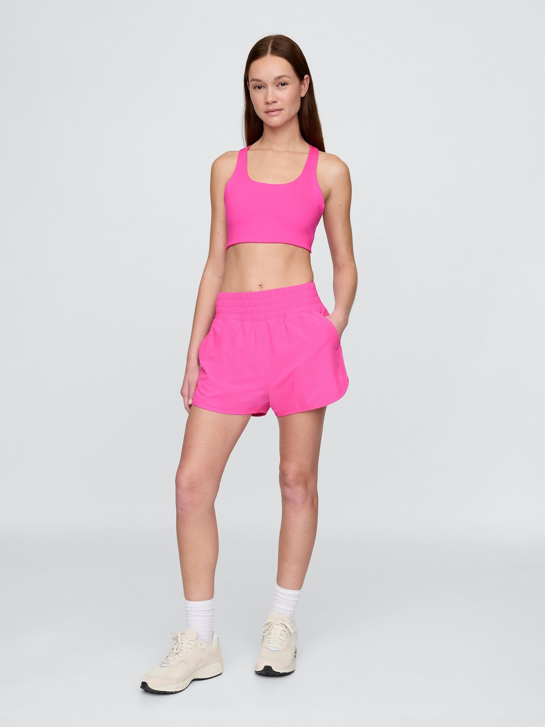 Pink High Waisted Running Shorts - Image 4 of 5