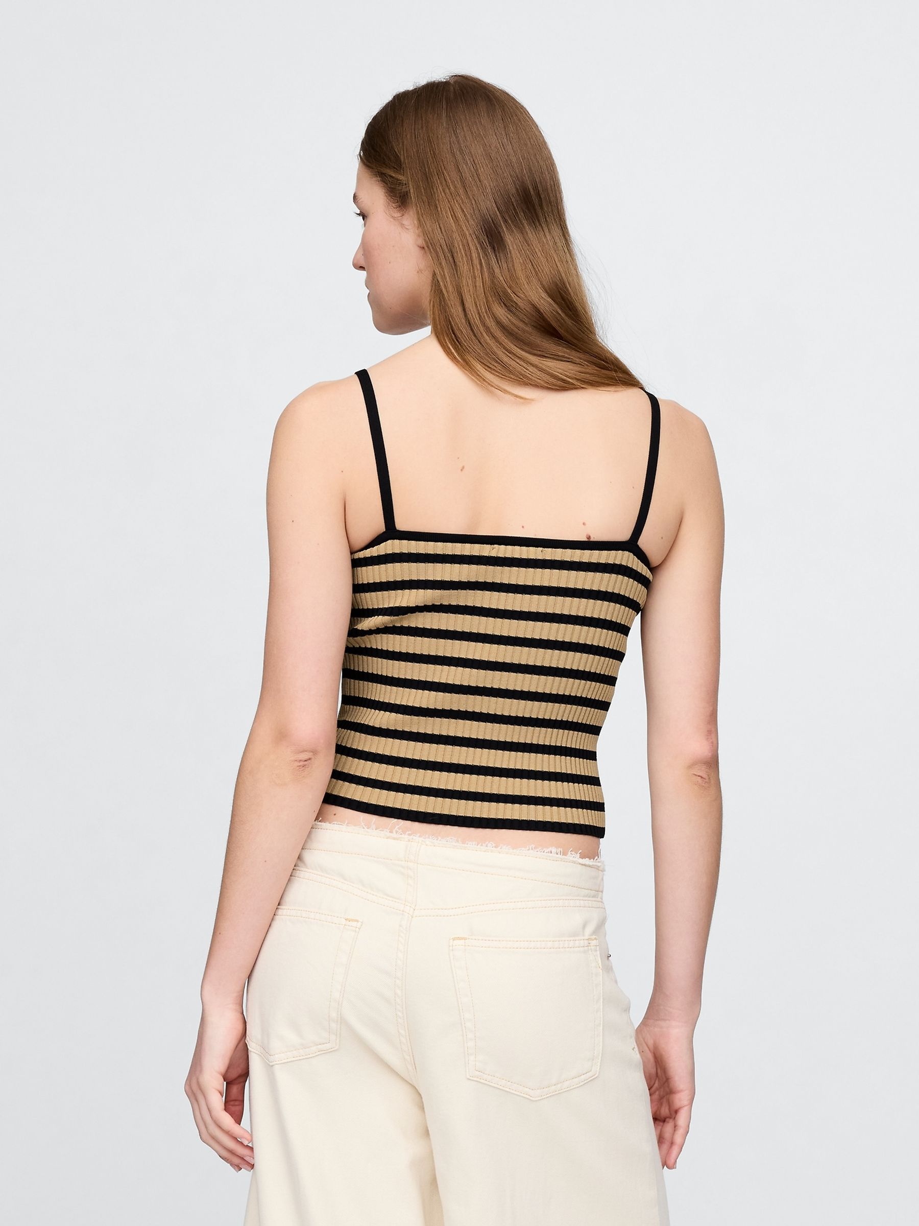Brown Cropped Rib Vest - Image 2 of 5