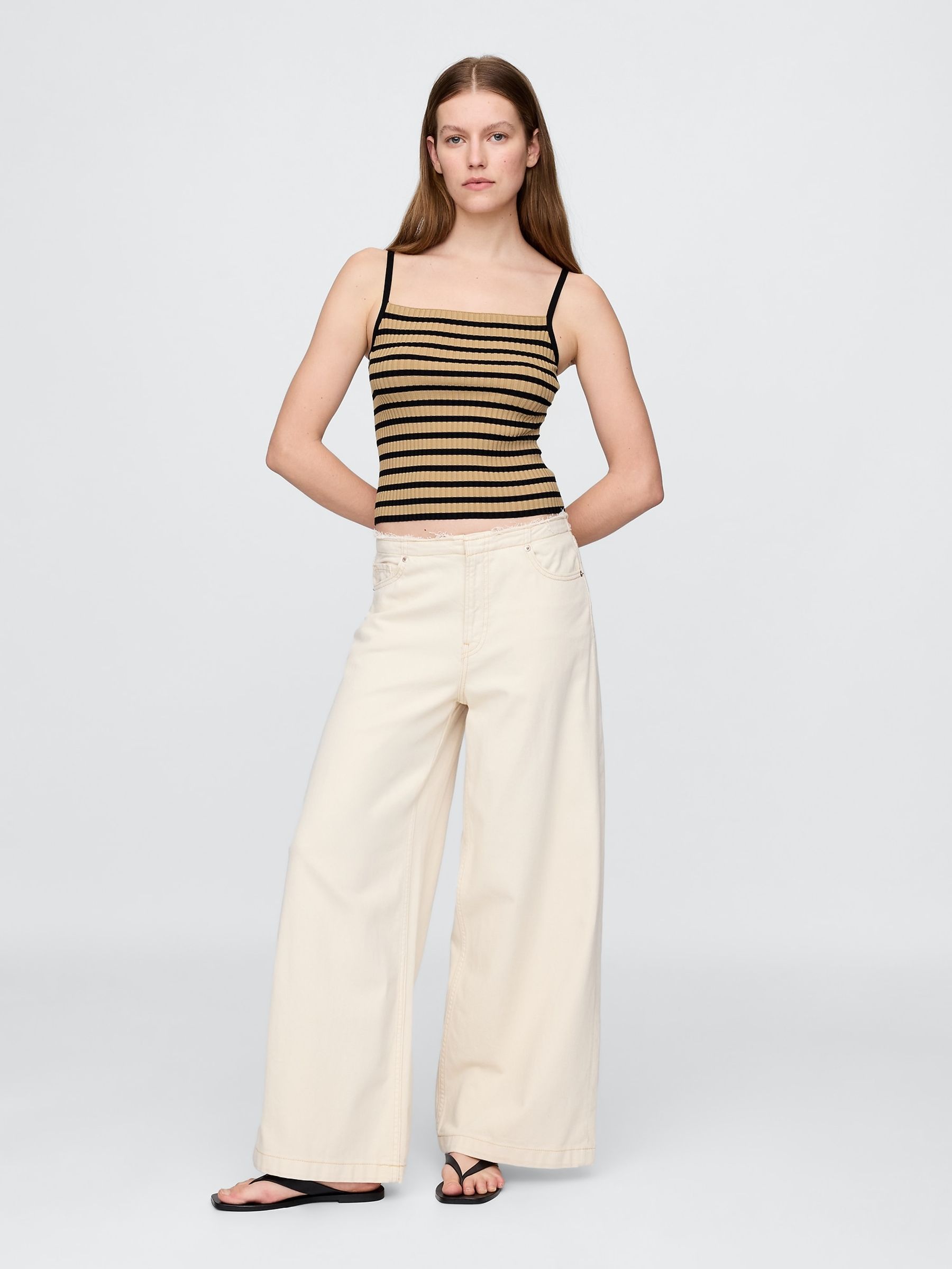 Brown Cropped Rib Vest - Image 3 of 5