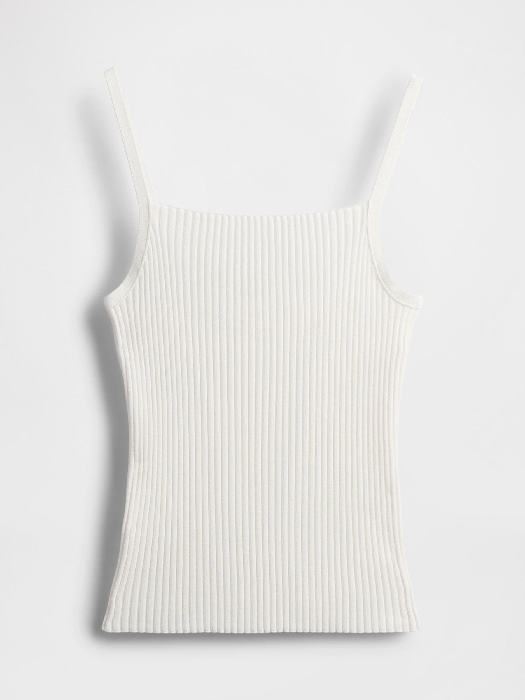 White Cropped Rib Vest - Image 4 of 5