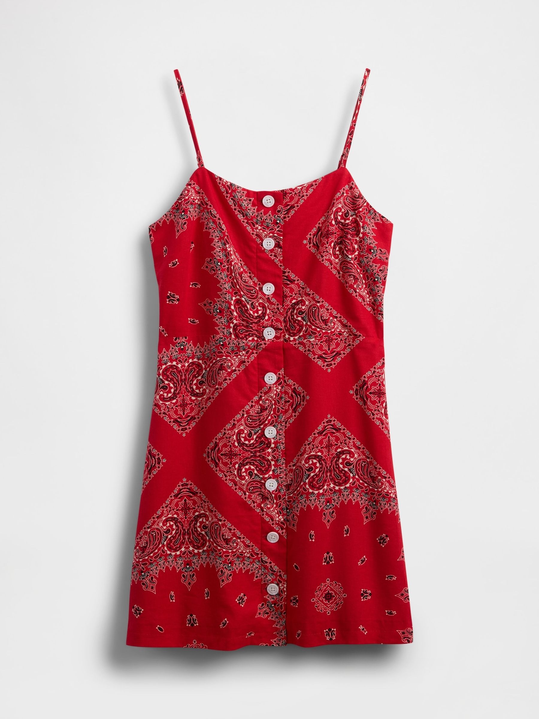 Red Linen-Blend Tie-Back Mini Dress - Image 5 of 5